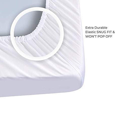 Luxurious 1800-TC Egyptian Cotton Queen Size Sheet Set - 6 Piece (1 Fitted Sheet, 1 Flat Sheet, 4 Pillowcases) for 60x80 Mattress with 7-9 Inch Deep Pockets - Solid Navy Blue - Perfect for Bedroom, Guest Room & Hotel Use