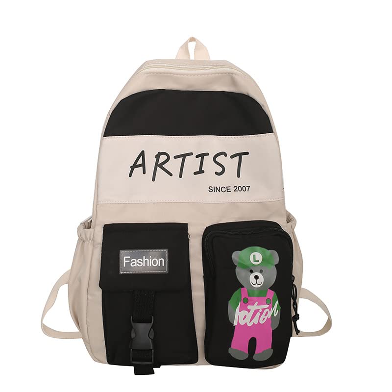 Cute Kawaii School Backpack for Girls with Pins - Black | School & Travel