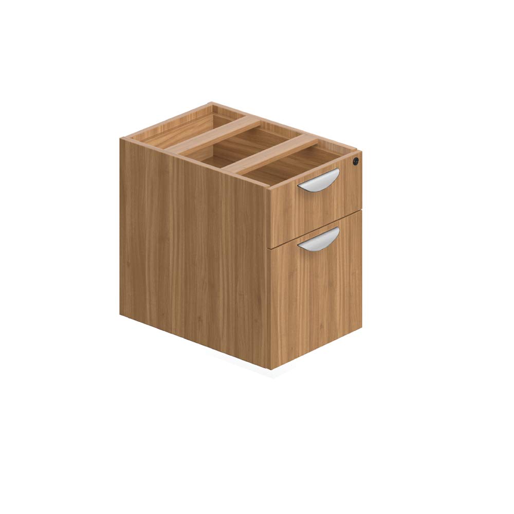GOF Double 4-Person Workstation Cubicle - 11'D x 12'W Office Partition & Room Divider with Walnut Pedestal - Perfect for Open Office Spaces & Conference Room Dividers