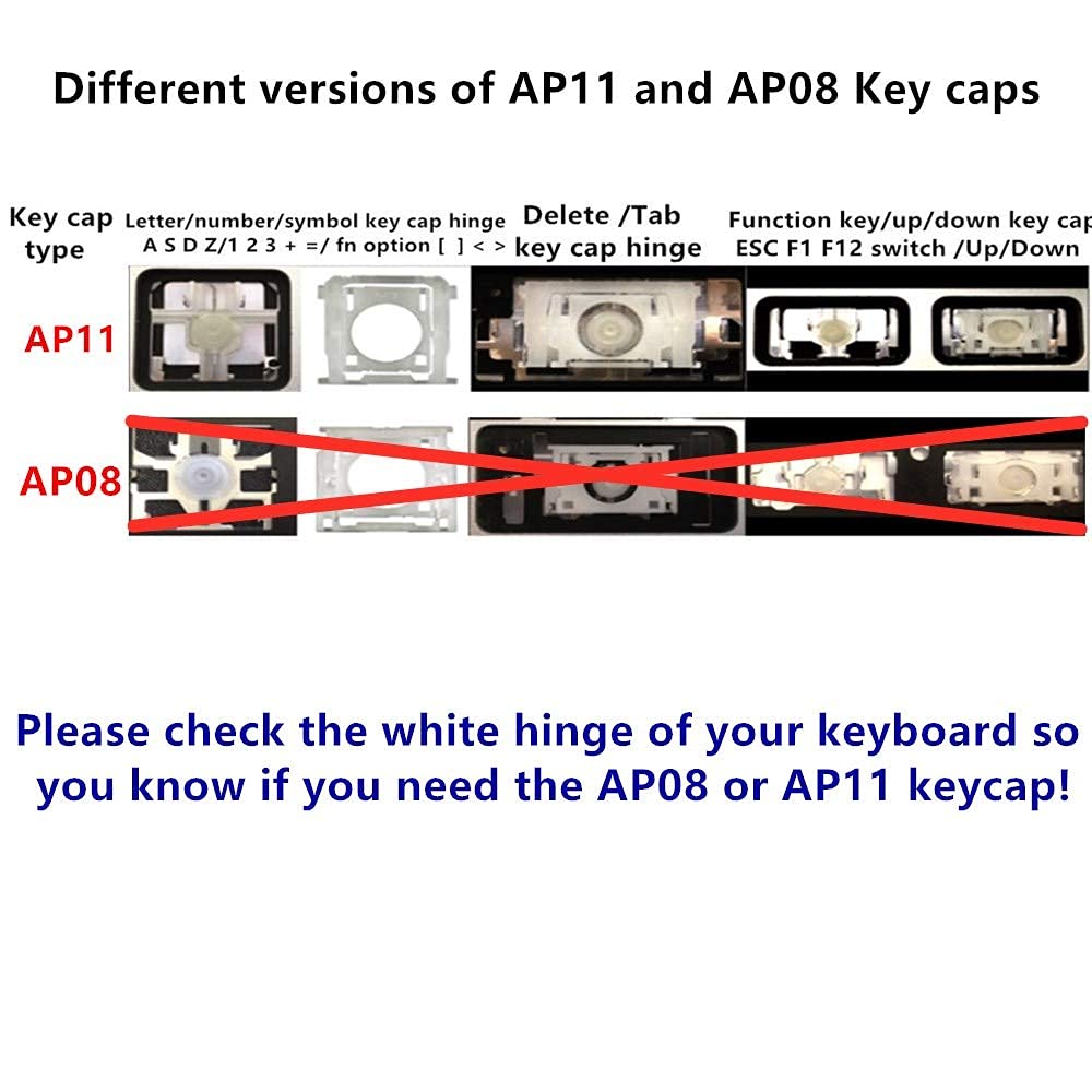 MacBook Pro A1425 A1502 A1398 & MacBook Air A1369 A1466 Left Arrow Key Cap Replacement with Hinges - Compatible Keyboard Repair Part for Typing & Gaming