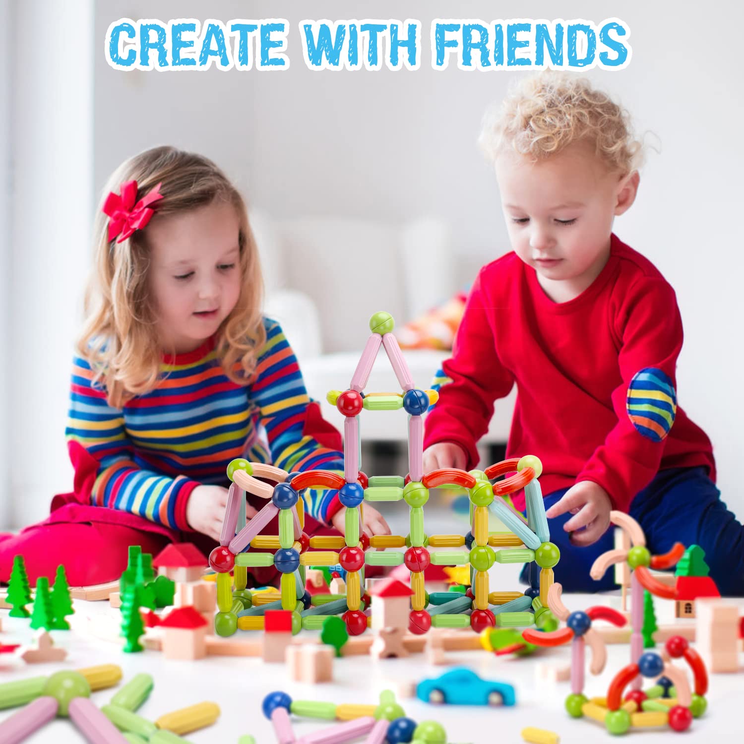 Magnetic Building Blocks STEM Toys for Kids Ages 3-8 | Educational Montessori Learning Toys for Toddlers & Preschoolers | Perfect Gift for Boys & Girls | Creative Play for Home, Classroom & Travel
