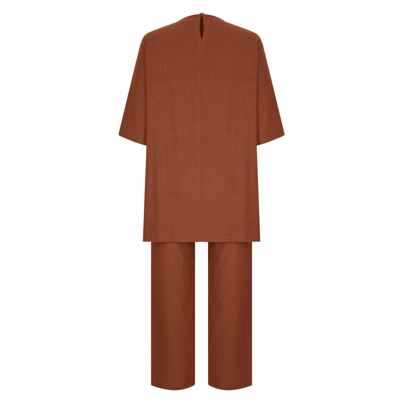 Oelaio Women's 2-Piece Pant Suit Set - Wide Leg Lounge & Travel Outfit | Casual Comfort Wear for Home, Office & Vacation | 100% Cotton