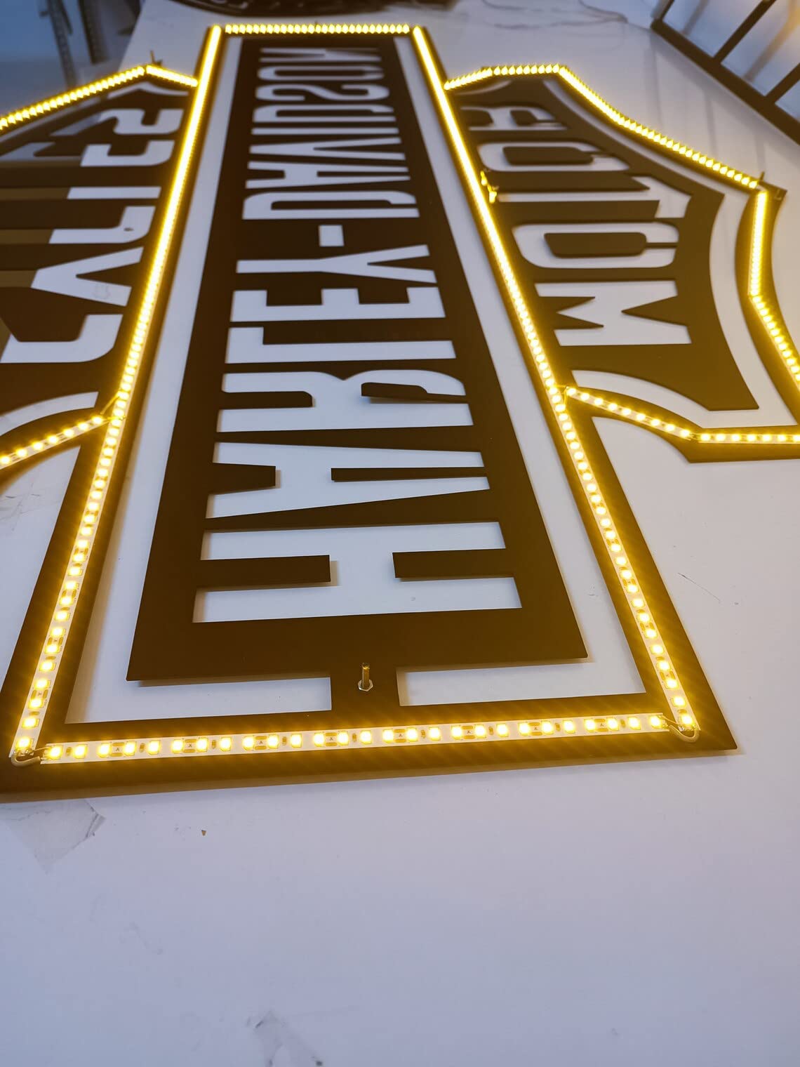 Harley Davidson LED Patch - 39 x 30 Inch Amber Metal Emblem | 100% Durable Motorcycle Accessory | Perfect for Biker Jackets, Vests & Helmets | Great Gift for Harley Enthusiasts