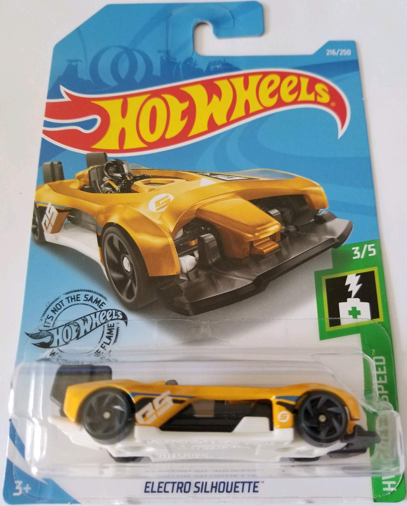 Hot Wheels 2019 HW Green Speed Electro Silhouette Diecast Car - Limited Edition Yellow 216/250 - Collectible Toy Cars for Kids & Adults, Perfect for Display & Racing Games