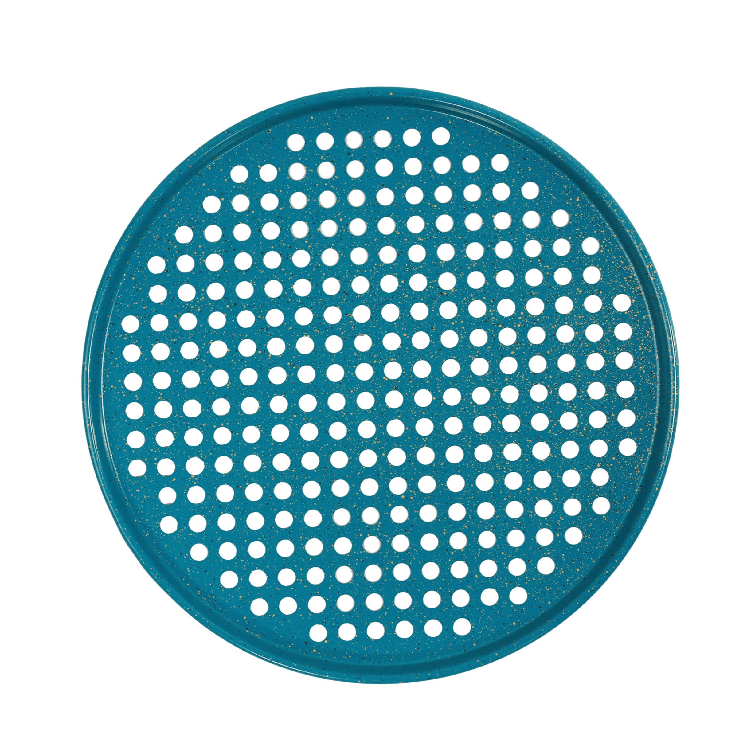 Ultimate 2-Piece Pizza Pan Set - 12-inch Nonstick Ceramic Coated Pizza Pans (Blue Granite) | Includes Solid & Perforated Pans for Perfect Homemade Pizza, Baking & Roasting | Ideal for Oven, Grill & Outdoor Cooking