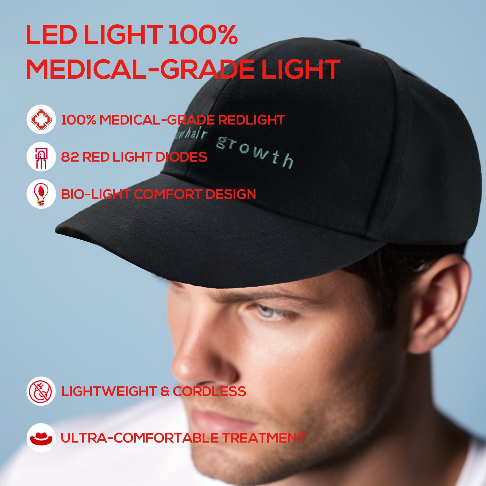 Laser Therapy Cap for Hair Regrowth - FDA Cleared Hair Growth System for Men & Women - Red Light Therapy Device for Thinning Hair & Baldness - Use at Home for Daily Hair Care Routine