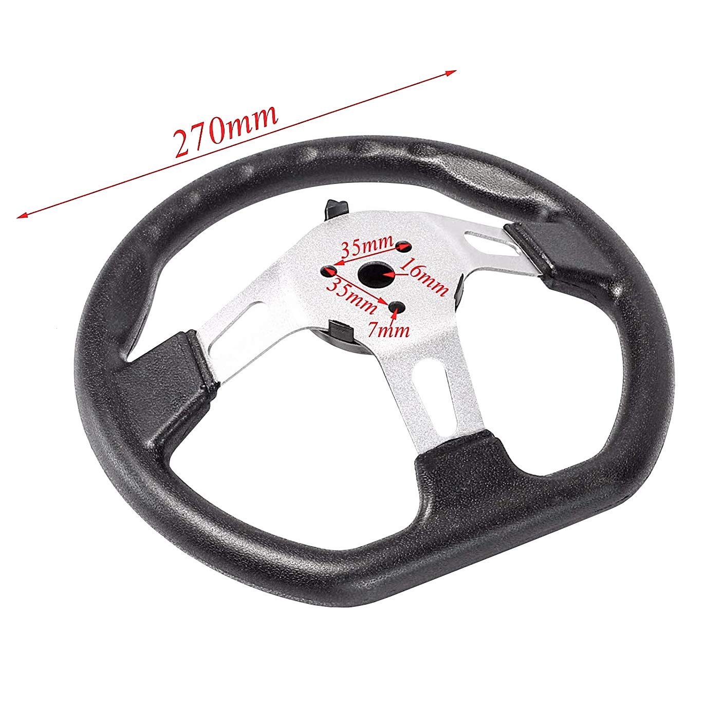 4.10-6 Tubeless Tires with Steering Wheel Assembly, Adjustable Tie Rod Rack & Front Wheel Hubs Kit for 110cc-125cc Go Kart & Dirt Bike - Perfect for Off-Road Racing & Backyard Fun