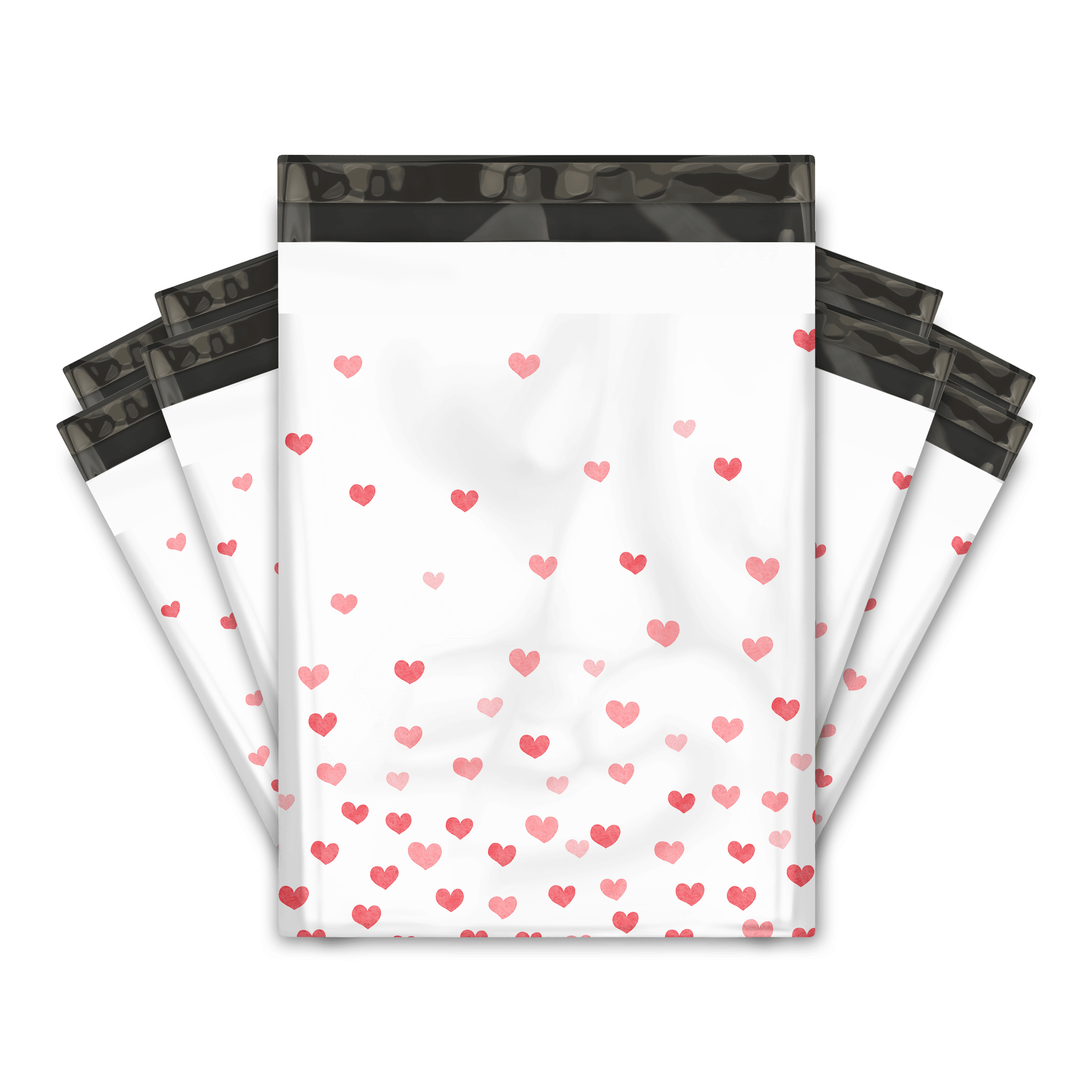 10x13 Fading Hearts Designer Poly Mailers - Premium Printed Shipping Envelopes for Ecommerce, Subscription Boxes & Gift Packaging (Set of 50) - Waterproof & Durable Mailing Bags for Small Businesses & Online Stores