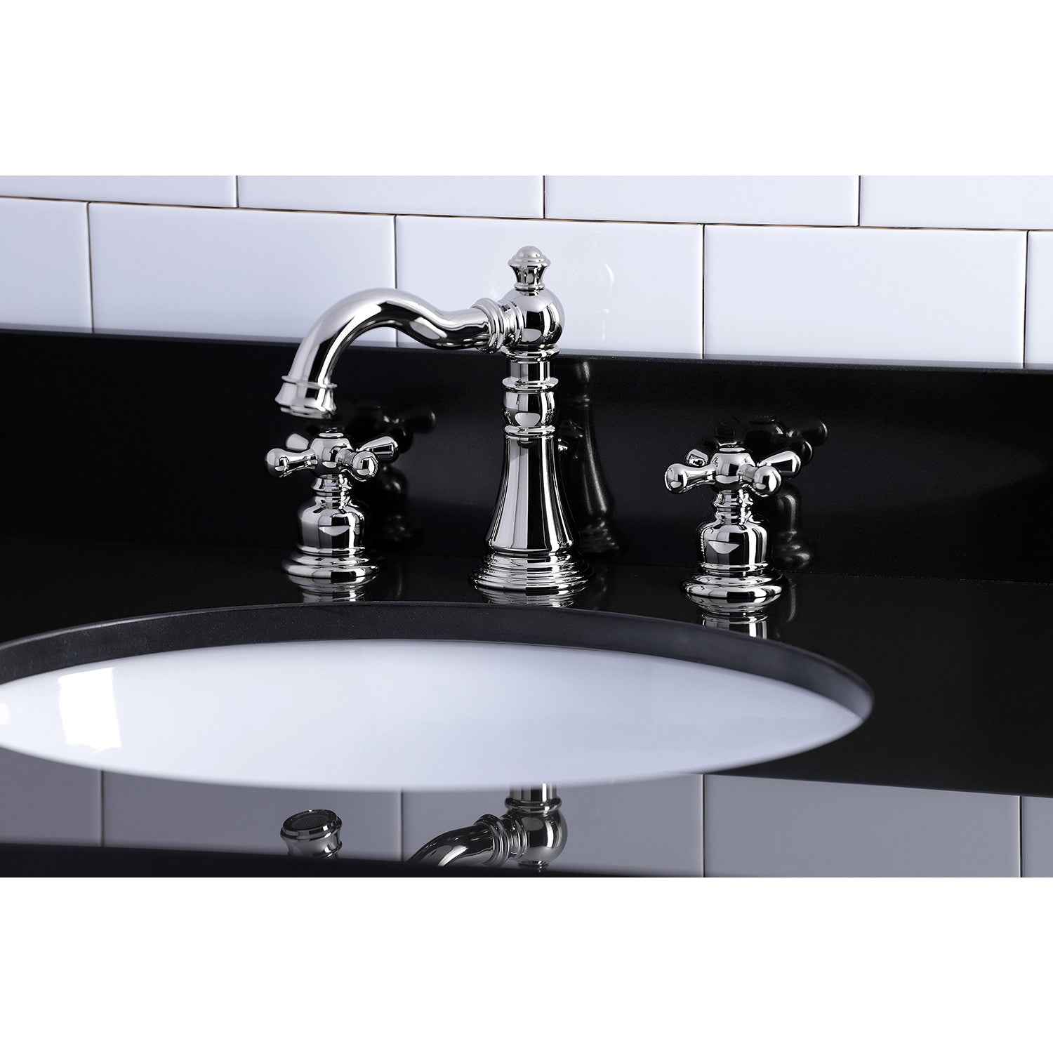 American Classic FSC1979AX 3-Hole Widespread Bathroom Faucet with Brass Pop-Up Drain - Polished Nickel Finish for Vanity Sinks - Perfect for Modern Bathroom Renovations and Home Upgrades