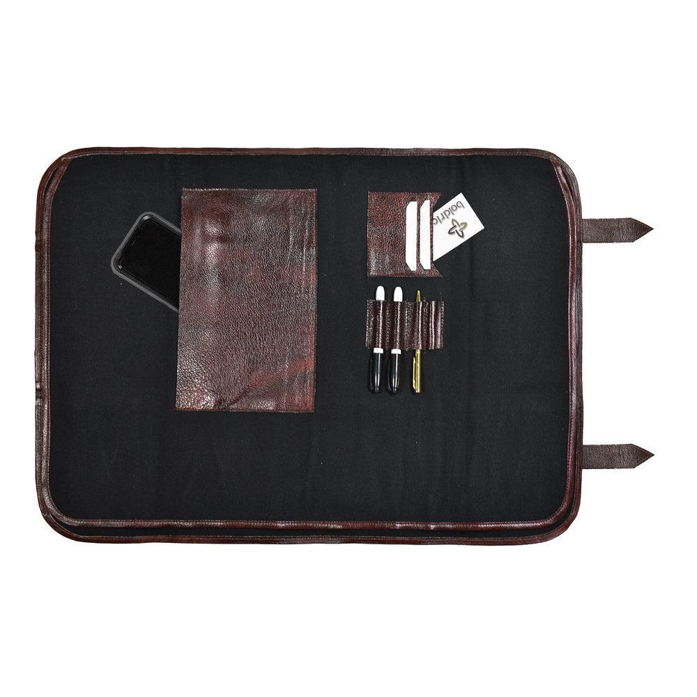 Boldric BOCK106 17-Pocket Abalone Canvas Knife Roll Bag - Perfect for Chefs, Butchers & Culinary Professionals
