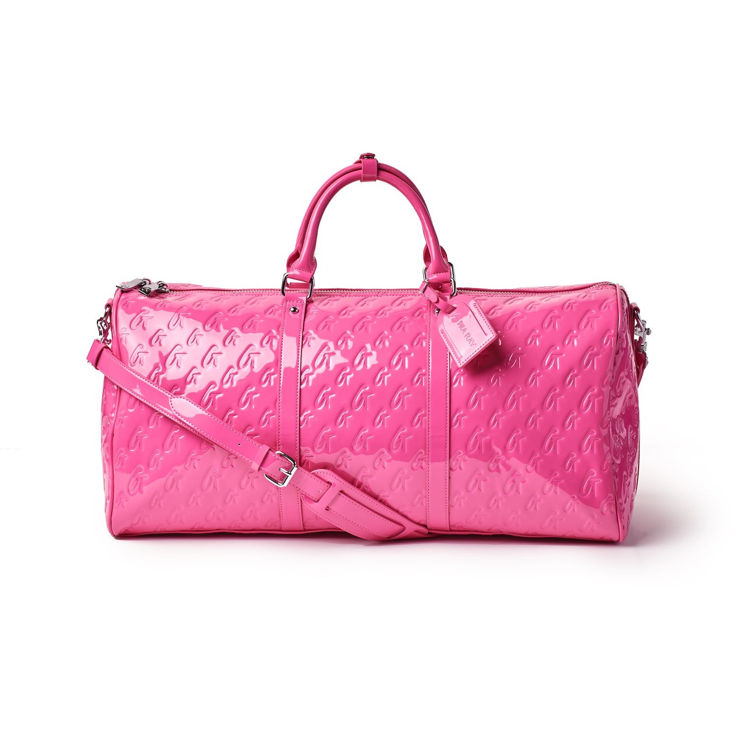 Luxury Monogram Duffle Bag in Mirror Hot Pink - Stylish Travel Duffel for Women, Gym, Weekend Getaways & Workout Essentials