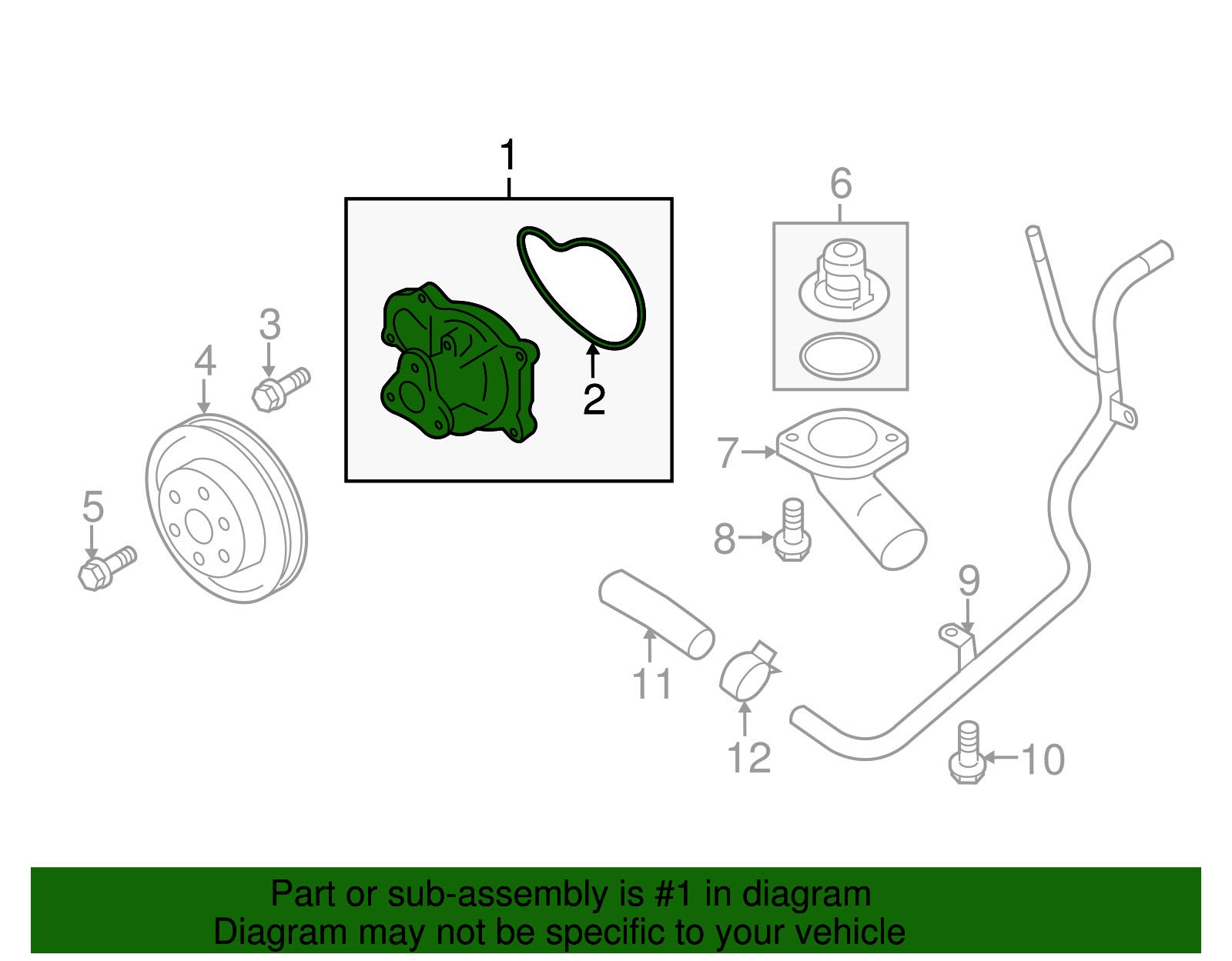 Subaru Water Pump Replacement - 21110AA690 OEM Part for Outback, Forester, Legacy & Impreza - Perfect for Engine Cooling System Maintenance
