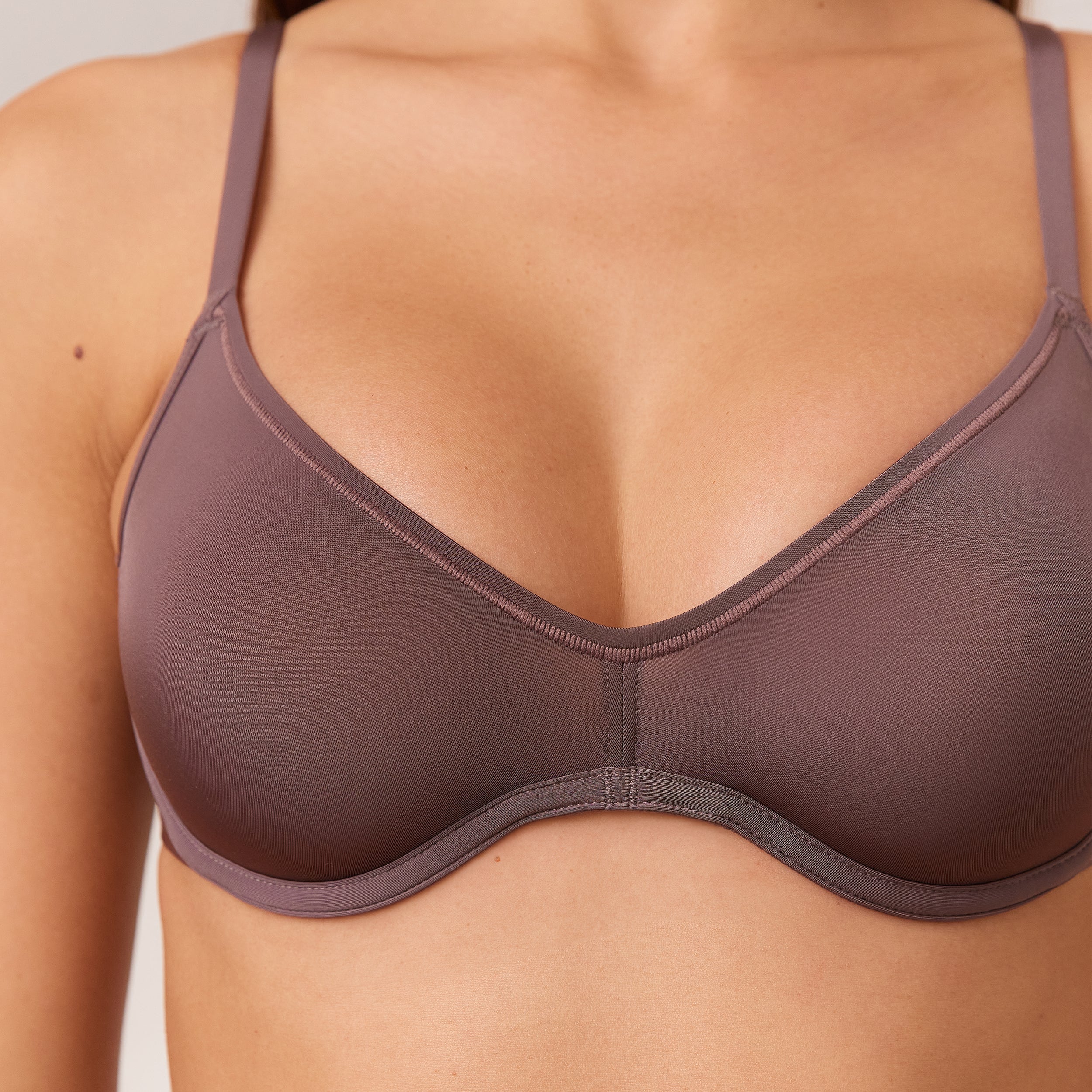 Barely There Plunge Bra in Damson - Seamless Comfort for Everyday Wear & Special Occasions