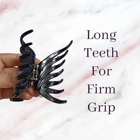 Stylish Butterfly Hair Clips for Women - 4 Pack Large Hair Claw Clutchers (Black & Brown Combo) | Korean Hair Accessories for Women & Girls | Perfect for School, Work, Parties & Everyday Styling