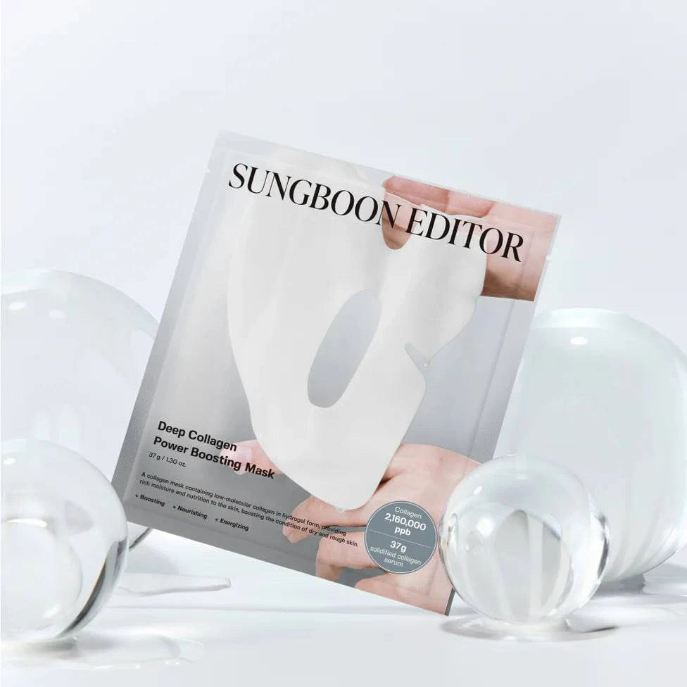 SUNGBOON EDITOR Deep Collagen Power Boosting Mask 37g (1 Pack) - Hydrating & Anti-Aging Face Mask for Glowing Skin - Perfect for Daily Skincare & Spa Night