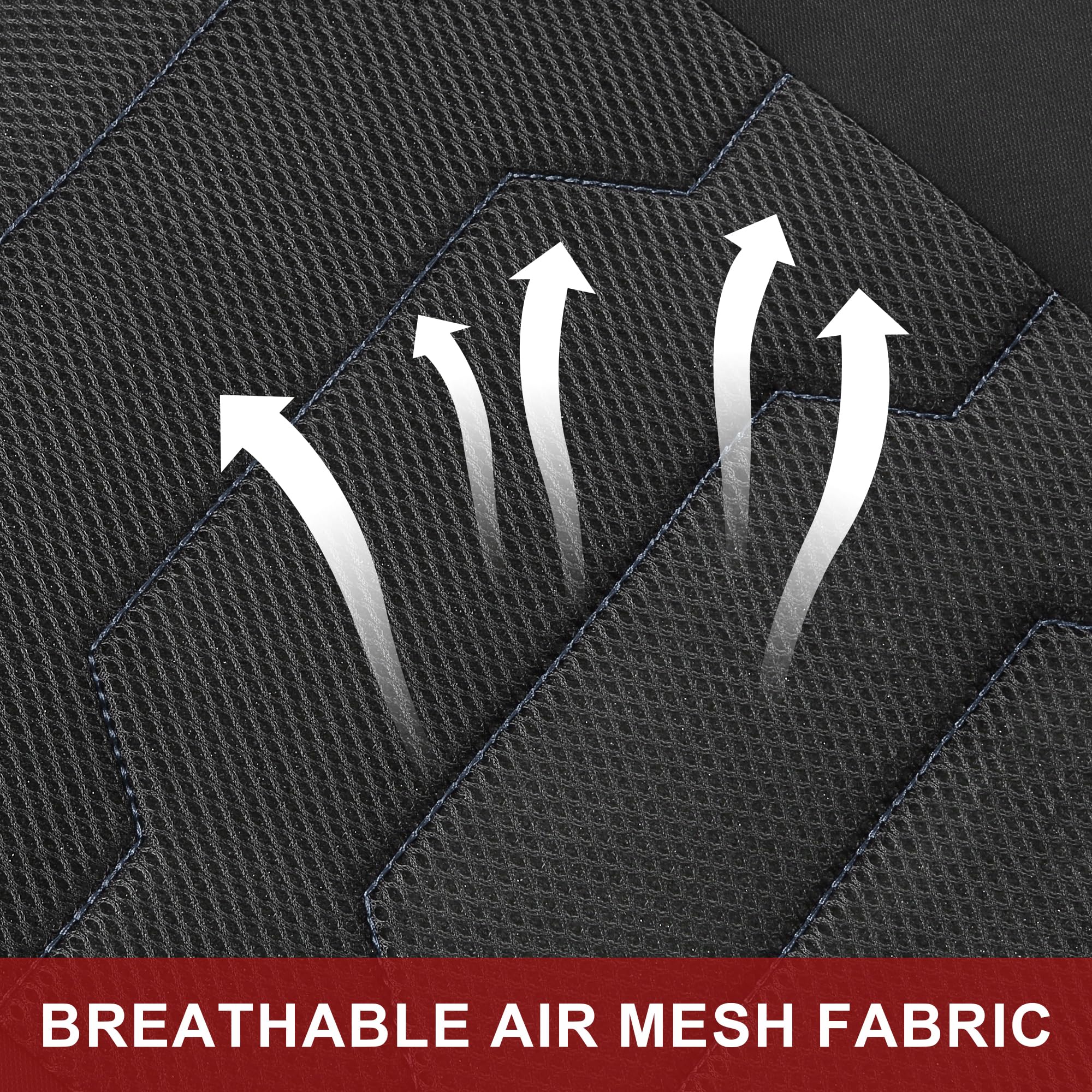 CAROMOP Breathable 3D Air Mesh Car Seat Covers for Front Seats - Universal Fit for SUV, Vans, Sedans & Trucks (Black/Gray) | Premium Automotive Interior Protection & Comfort for Long Drives