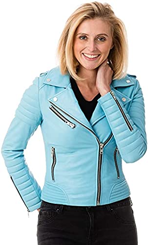 Azrah Traders Women's Genuine Leather Jacket - Winter Motorcycle Biker Jacket for Riding | Warm & Stylish Outerwear for Casual Wear, Bike Trips & Night Out