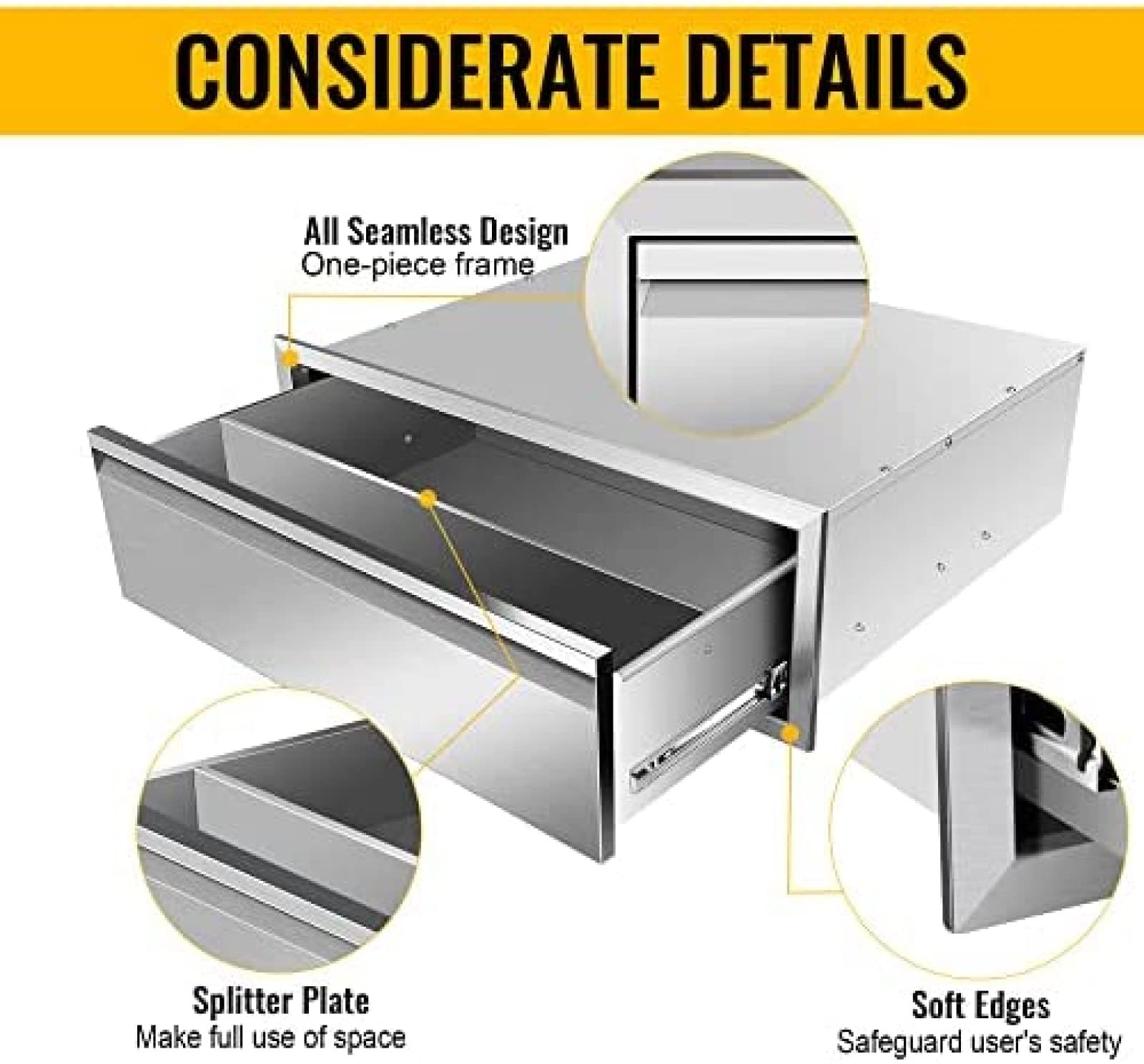 Stainless Steel Outdoor Kitchen Drawer for BBQ - 30