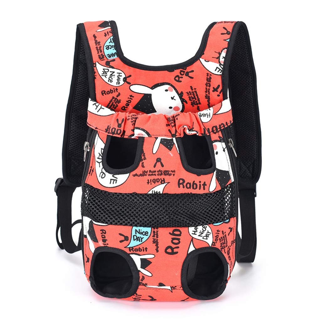 Adjustable Pet Carrier Backpack for Dogs & Cats - Hands-Free Front Dog Carrier with Legs-Out Design for Travel, Hiking & Outdoor Adventures (Red, Size L) - Perfect for Air Travel, Camping & Daily Walks
