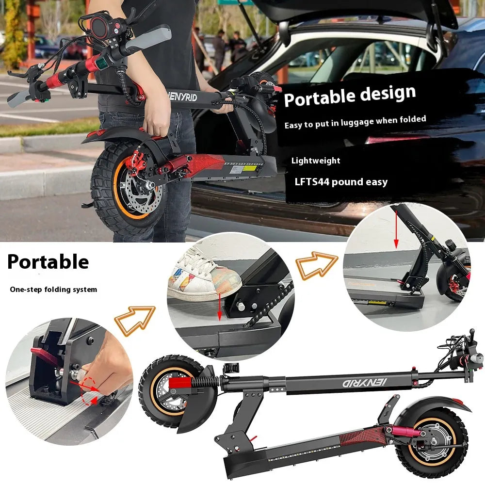 Premium Double Shock Absorber Scooter for Adults - All-Terrain Electric Kick Scooter with 8.5
