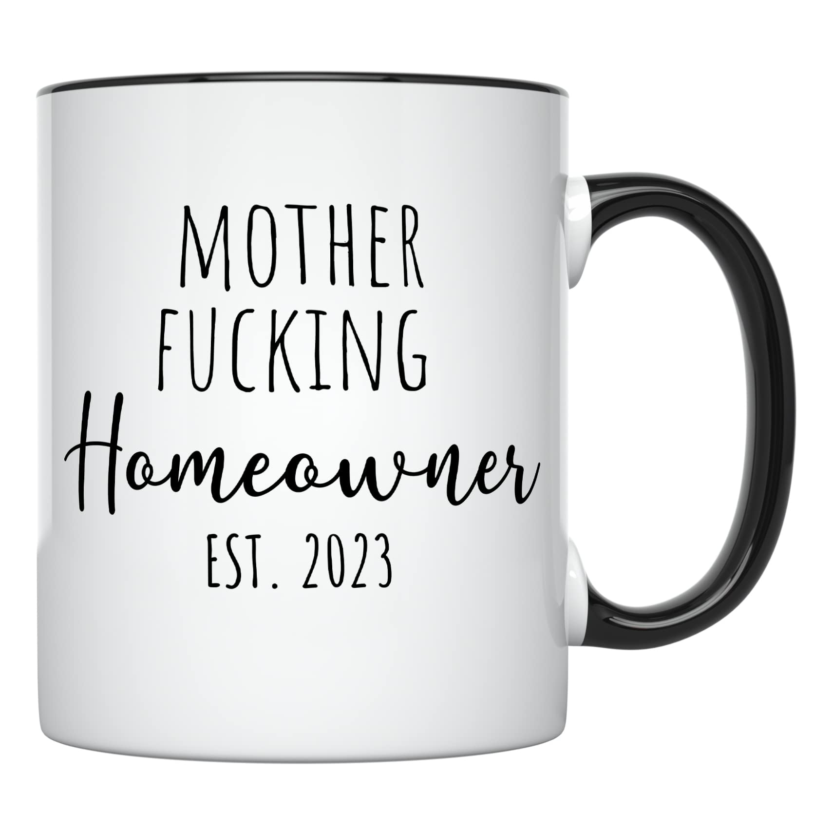 YouNique Designs 11oz Housewarming Mug for New Homeowners - Ceramic Coffee Cup for Women & Men - First Time Home Buyer Gift - Perfect for Housewarming Parties & Daily Coffee Use (Black Handle)