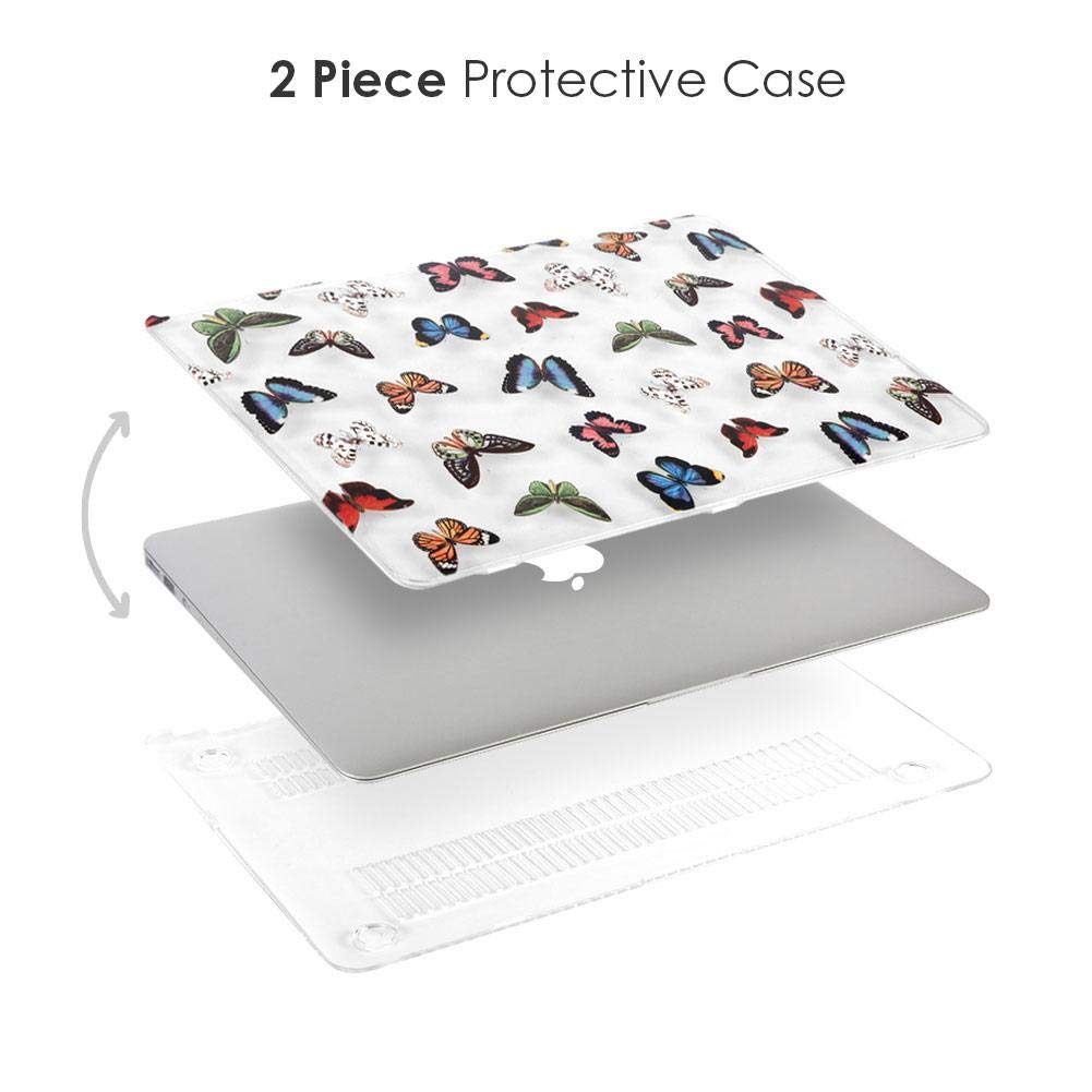 Velvet Caviar MacBook Air 13 inch Case (A1932) - Clear Protective Hard Shell Cover with Keyboard Protector | Cute Butterfly Design | Perfect for Work, School & Travel
