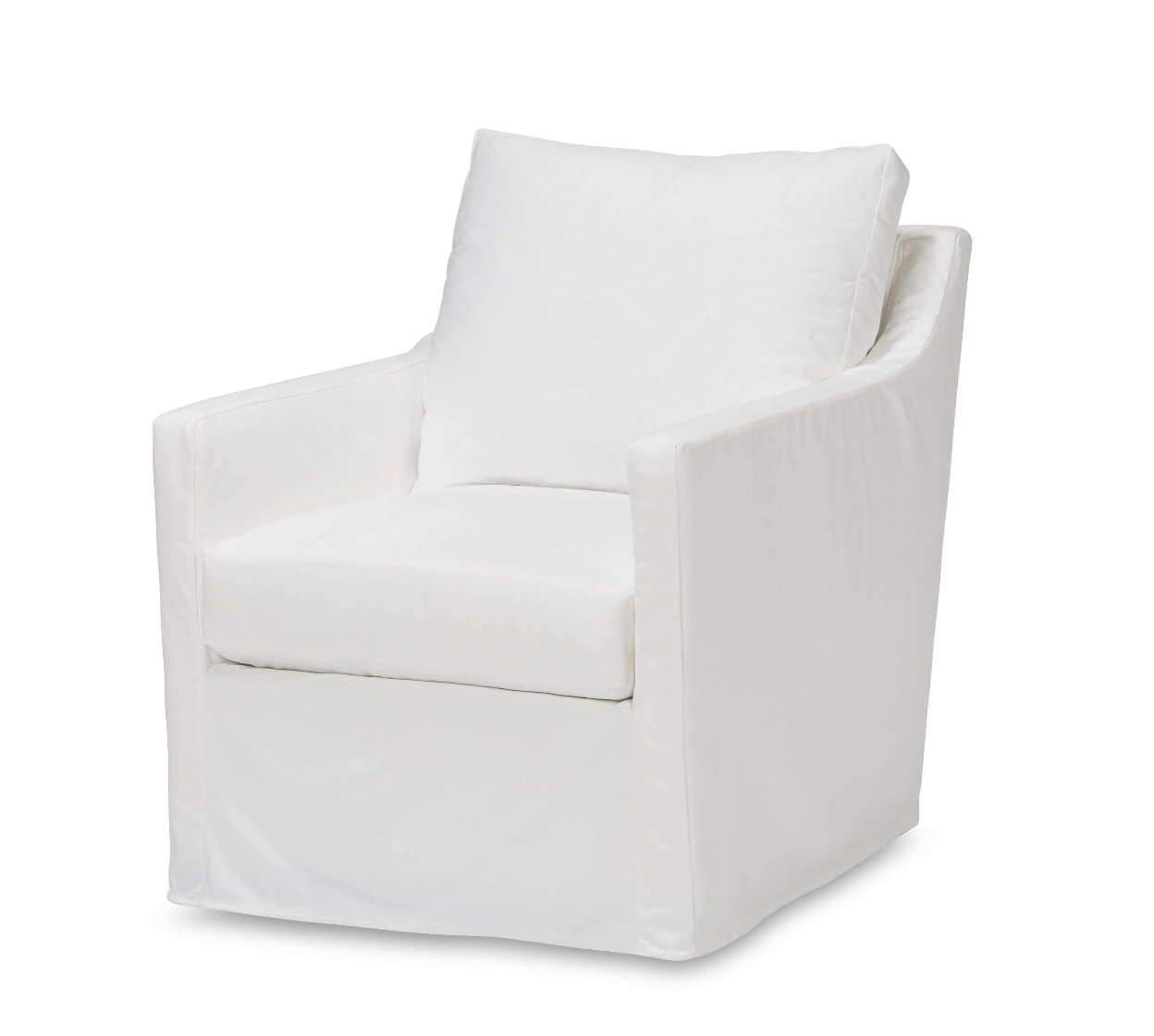 Westchester Slipcovered XL Arm Chair - Oversized Comfortable Upholstered Living Room Chair for Home Office, Lounge & Reading Nook - Neutral Beige Fabric Stationary Armchair