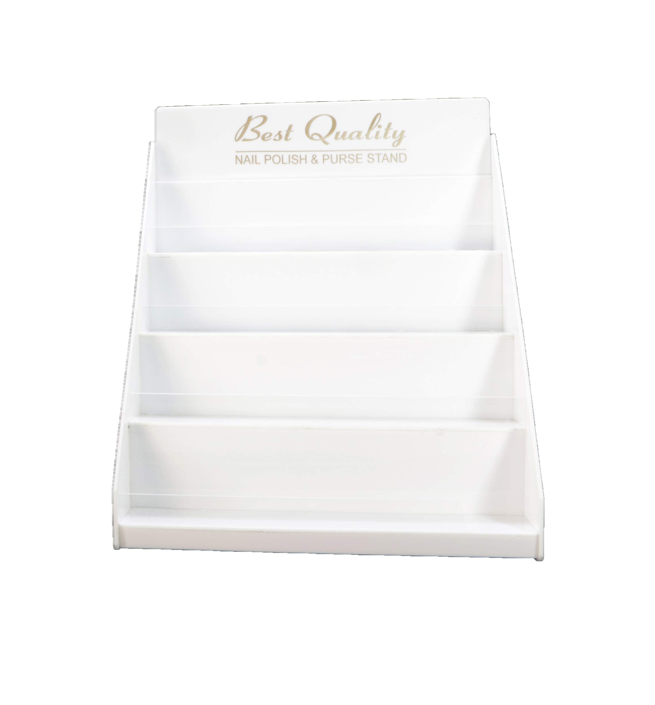 White Cosmetic Display Stand & Hand Purse Organizer - Compact Wallet Holder for Countertop (White/Black) - Perfect for Retail Stores, Makeup Counters & Home Vanity Organization