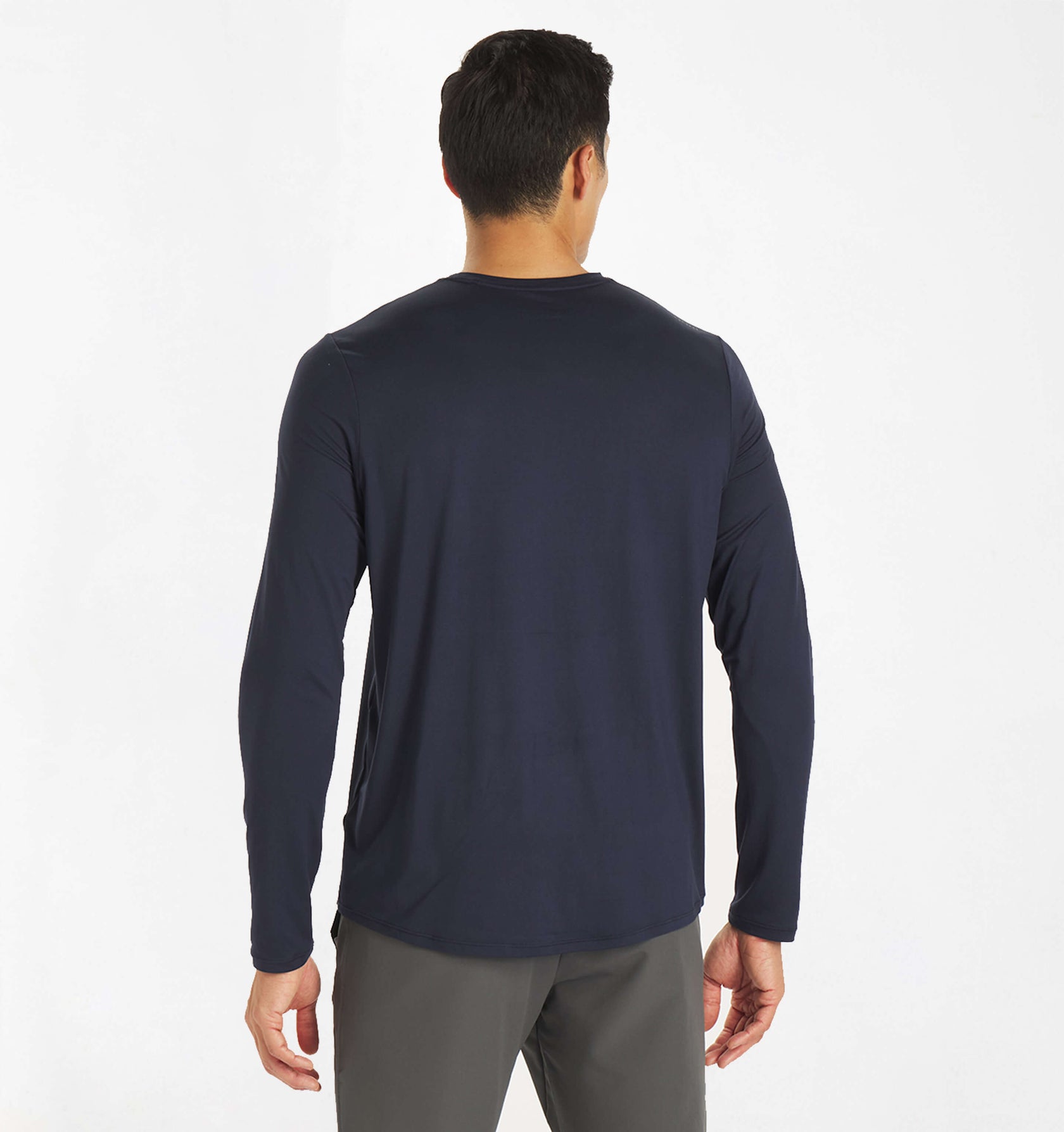 Men's Ultra Long Sleeve T-Shirt - Midnight Navy Color - Comfortable Extended Sleeve Top for Casual Wear, Layering & Outdoor Activities