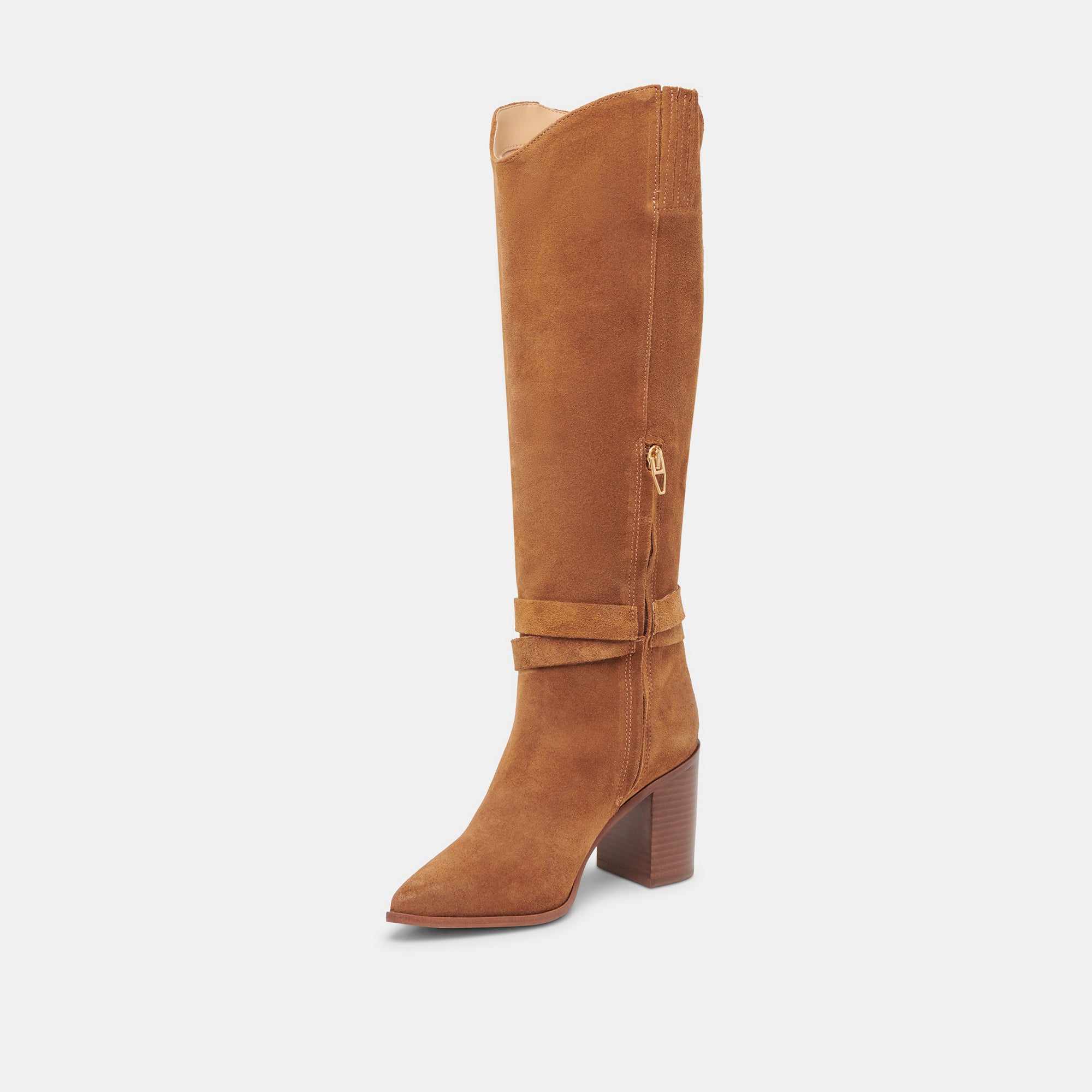TYRONE Wide Calf Boots for Women - Brown Suede Ankle Boots, Comfortable & Stylish for Fall and Winter Fashion