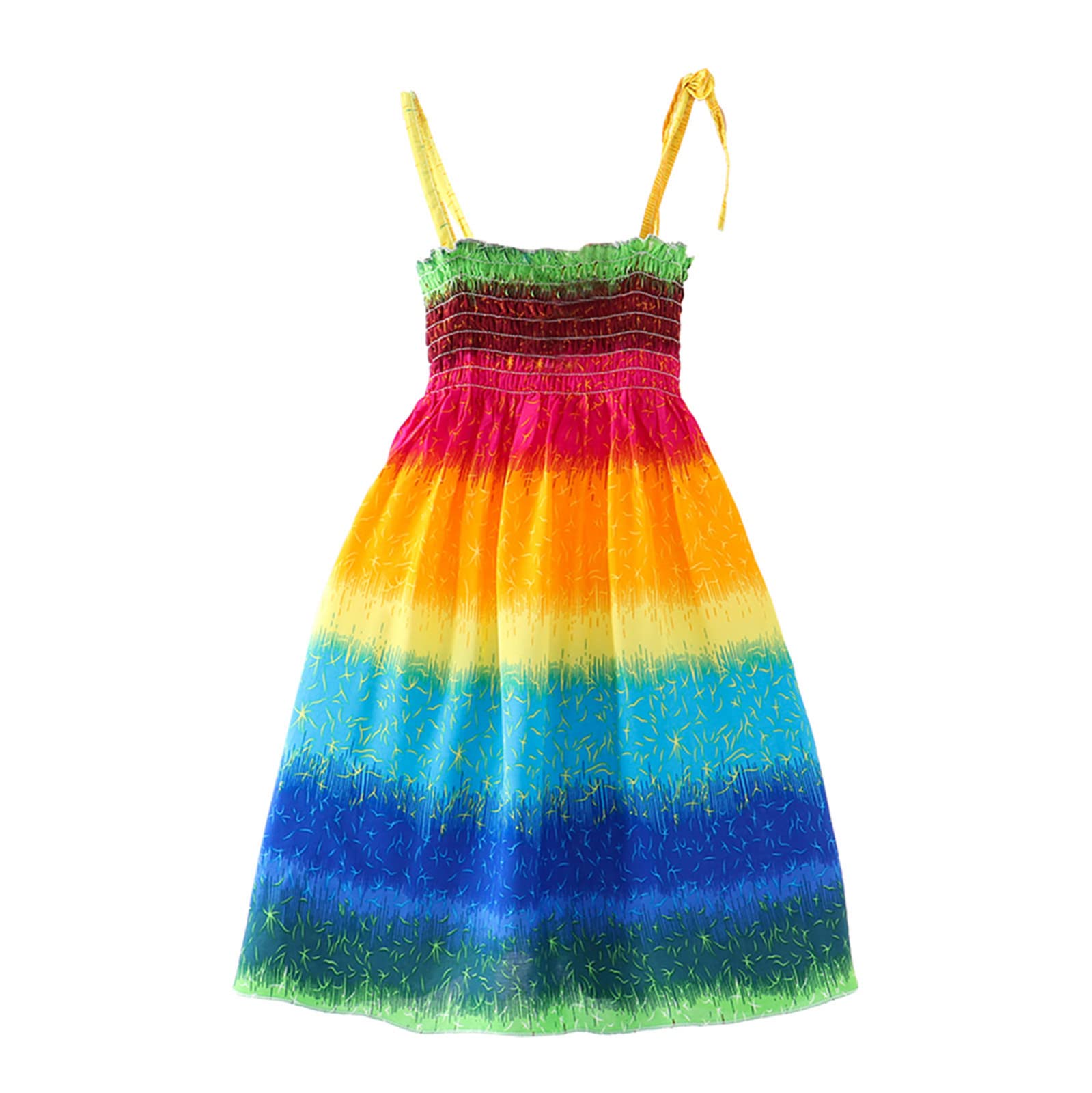 Bohemian Sunflower Toddler Girls Sleeveless Dress - Floral Summer Beach Straps Princess Outfit for Kids | Perfect for Beach Vacations, Birthday Parties & Outdoor Play