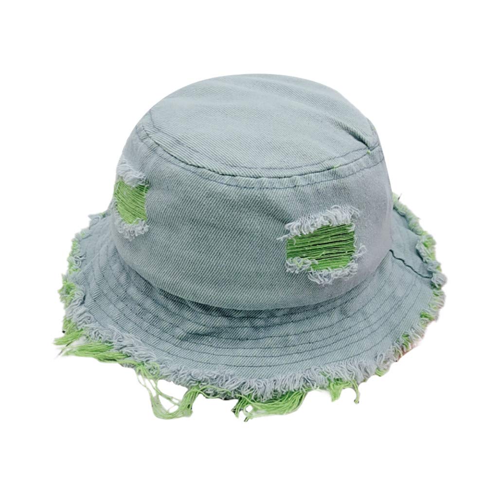 Kids Sun Protection Fisherman Bucket Hat - Soft Denim Beach Hat for Boys & Girls - UV Protection Printed Baby Hat for Outdoor, Beach, and Summer Activities