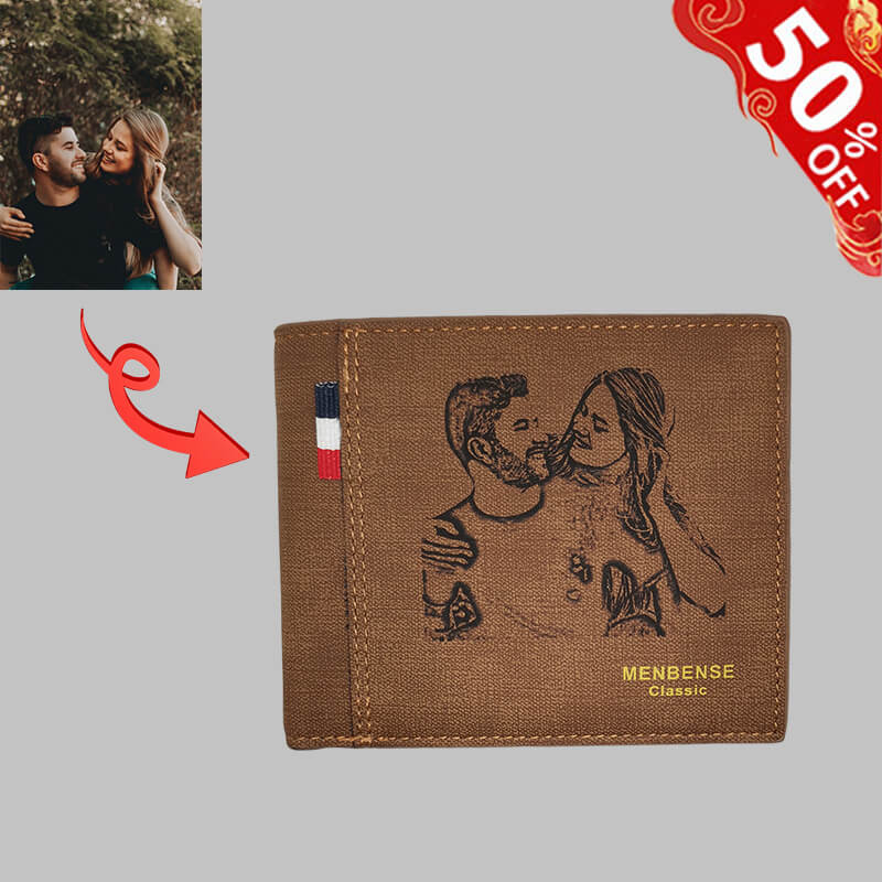 Custom Photo Wallet for Men - Personalized Trifold Leather Wallet - Perfect Christmas Gift for Dad, Husband, Boyfriend - Ideal for Travel, Business & Everyday Use
