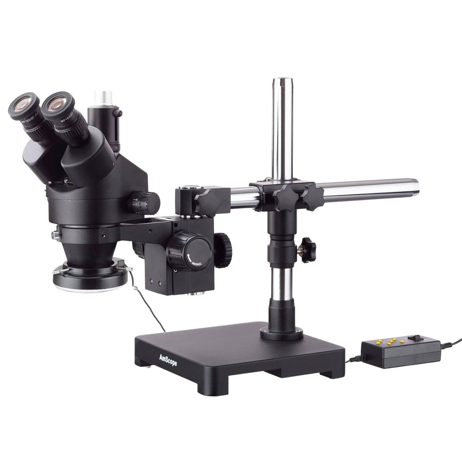 Amscope SM-3TX 144A-B 3.5X-45X Trinocular Stereo Zoom Microscope with 144 LED Ring Light - Ideal for Electronics Repair, Jewelry Inspection & Biological Research