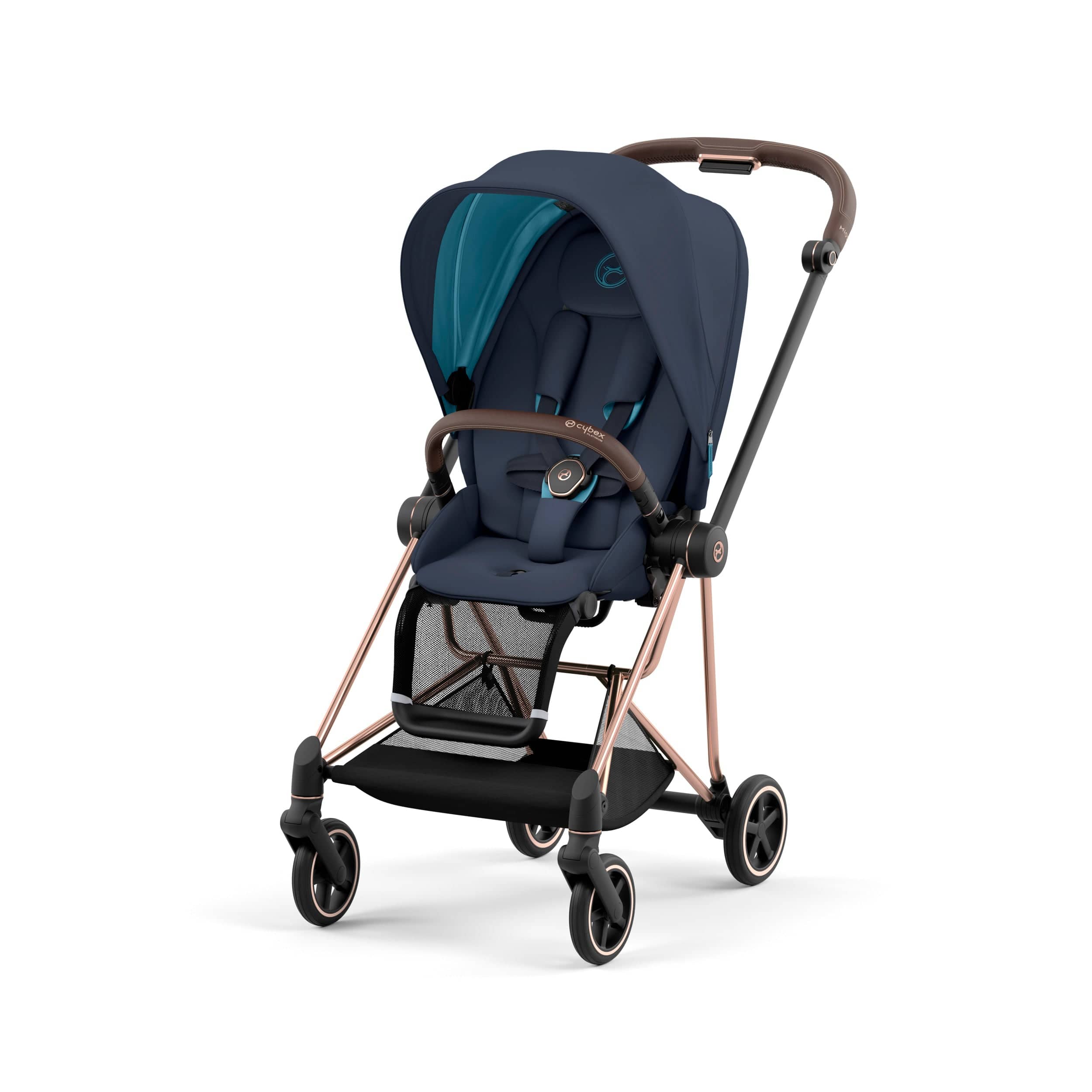 Cybex Mios 3 Complete Stroller - Rose Gold & Brown Luxury Baby Stroller | Lightweight Compact Travel System for Newborns & Toddlers | Perfect for City Walks, Shopping & Travel