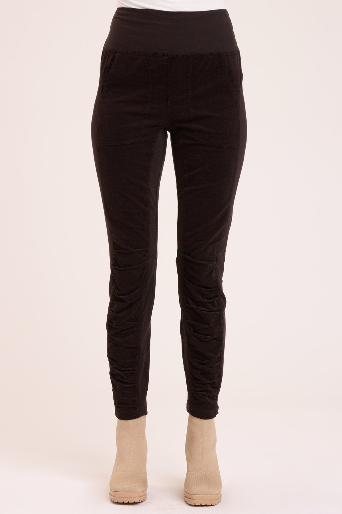 Women's High Waisted Cord Penny Leggings - Stretchy & Comfortable Tummy Control Pants for Yoga, Workout & Casual Wear