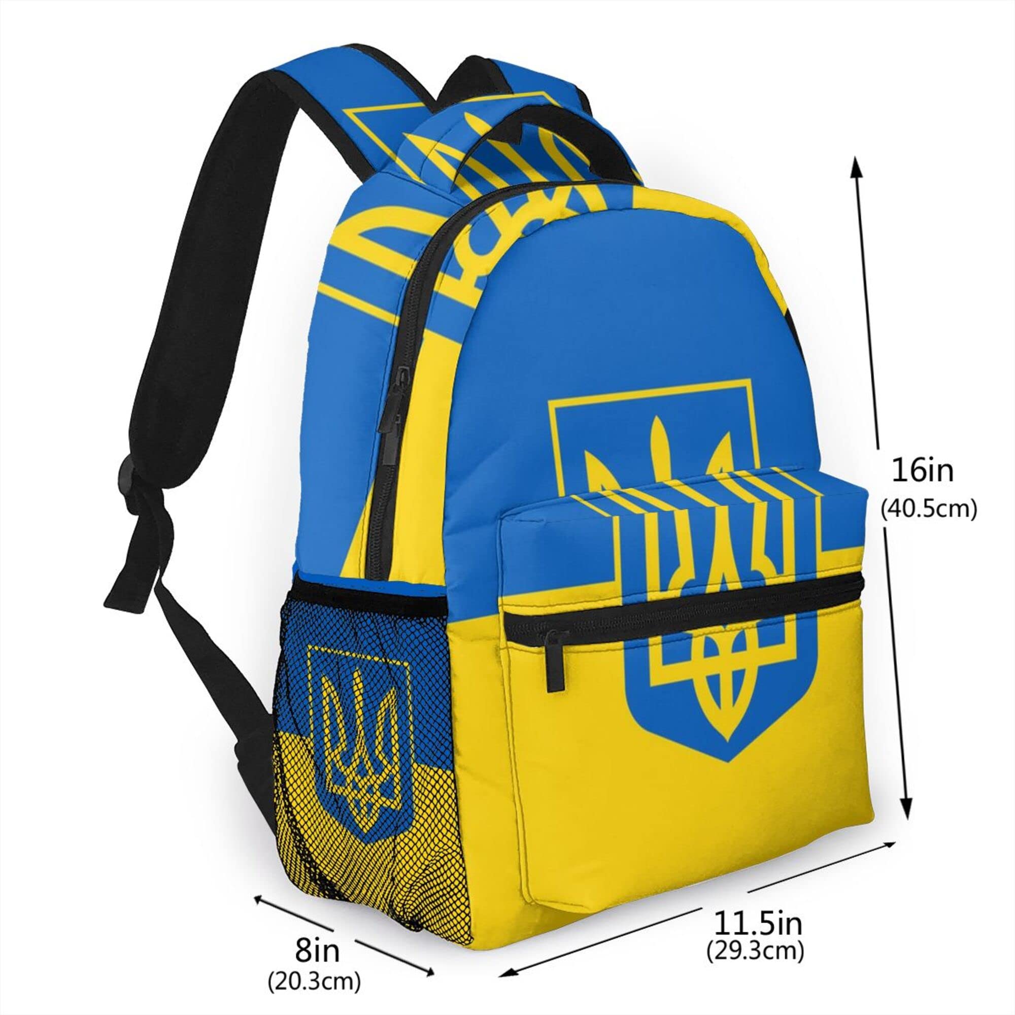 AMRANDOM Ukraine Coat Flag Laptop Backpack - Anti-Theft Durable Business Travel Backpack for College, Work & Daily Use - Stylish Computer Bag for Women & Men - Perfect for Commuting, School & Outdoor Adventures