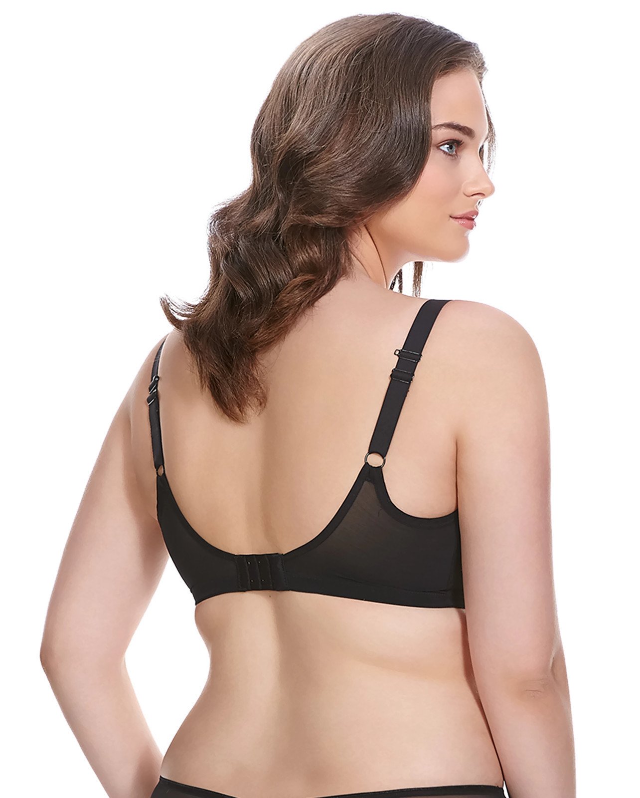 Elomi Women's Matilda Plunge Bra - DD+ Size, Sheer Mesh Cups with Side Support & Adjustable J-Hook for Racerback | Perfect for Everyday Wear, Workouts & Special Occasions