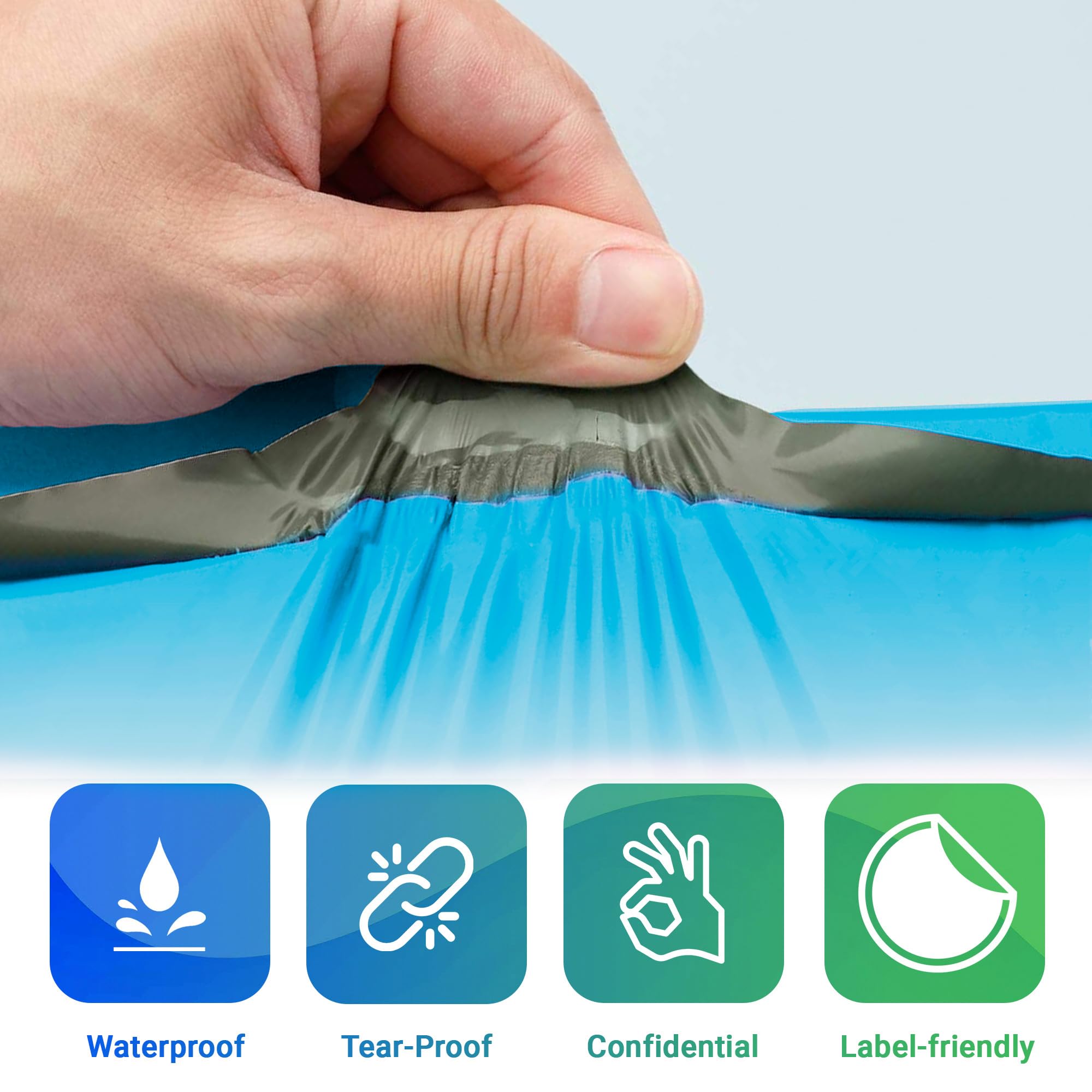 Blue 7.5x10.5 Inch Poly Mailers - 1000 Pack Self-Seal Shipping Bags for Clothes | Waterproof & Stretchable Poly Envelopes | Perfect for Ecommerce, Online Stores & Clothing Shipping