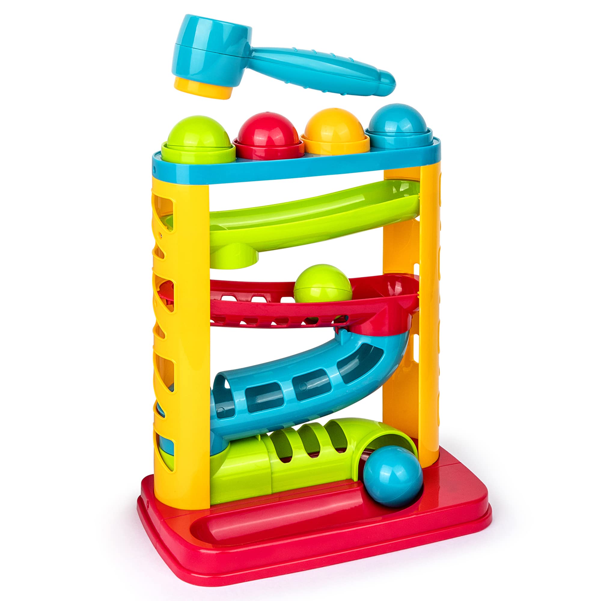 Durable Pound A Ball Toy for Toddlers - Stacking & Learning Montessori Hammer Activity Set for Boys & Girls Ages 1-3 | STEM Educational Developmental Toy | Perfect Birthday Gift for Active Play & Early Learning