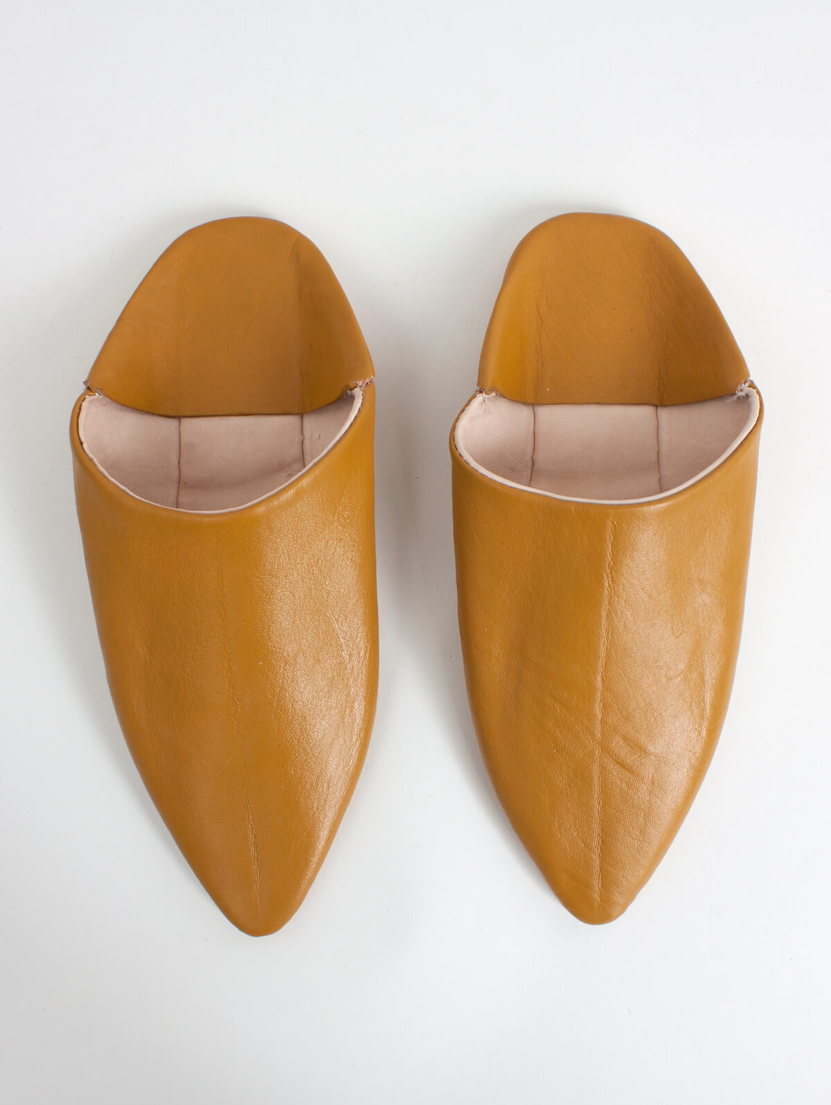 Authentic Moroccan Classic Pointed Babouche Slippers in Mustard Yellow | Comfortable Leather House Shoes for Men & Women | Perfect for Home, Lounge, and Cultural Fashion