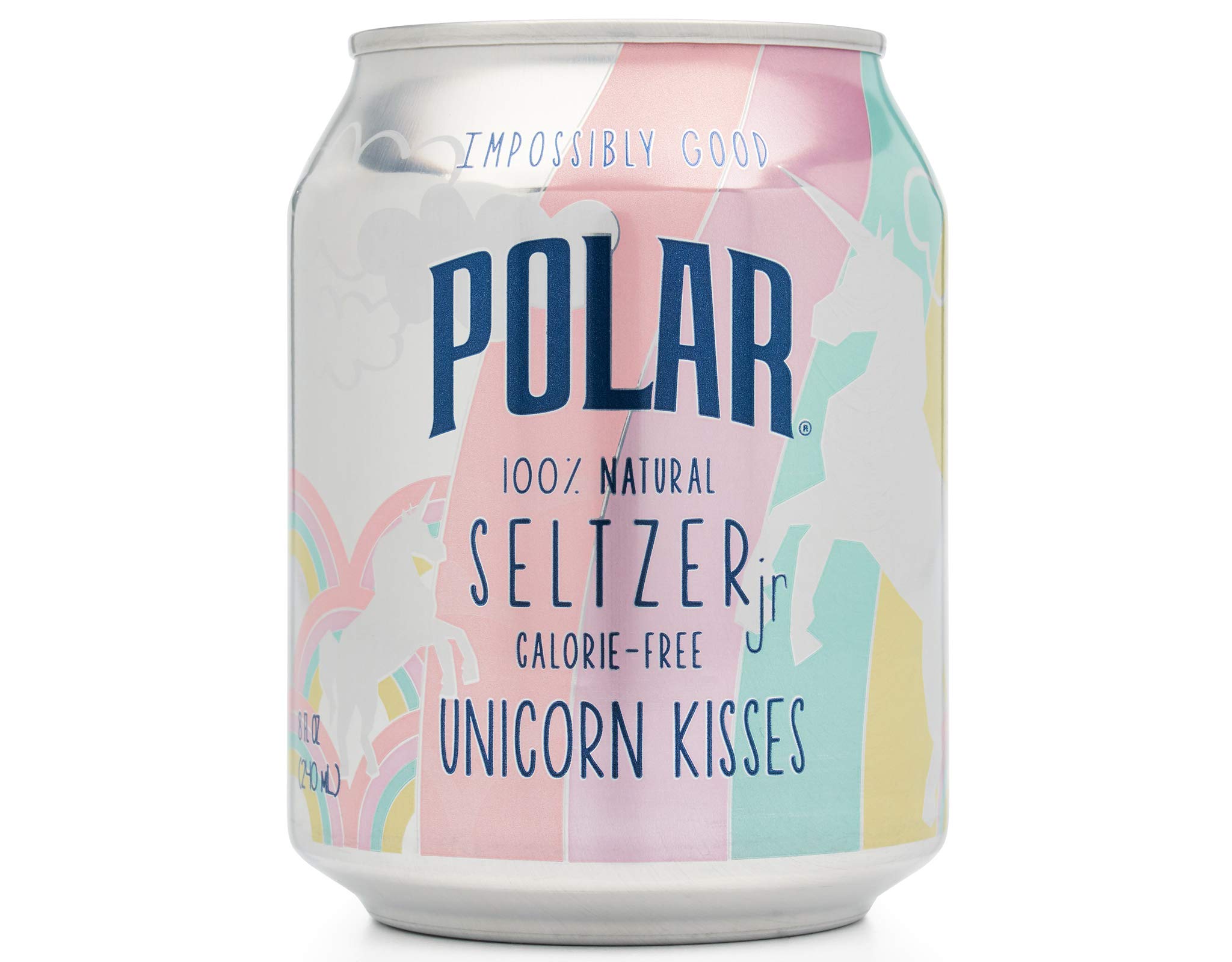 POLAR BEVERAGES Unicorn Kisses Seltzer Jr 6 Pack, 8 Fl Oz Cans - Refreshing Sparkling Water for Kids Birthday Parties, Summer Picnics & Family Gatherings
