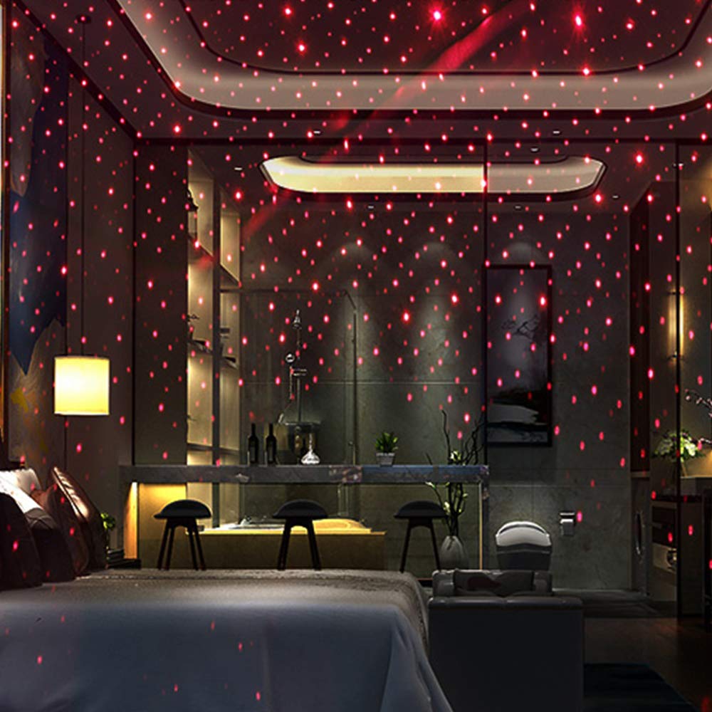 USB Night Light with Adjustable Brightness - Car Roof & Bedroom Star Projector for Romantic Decor (Green & Red, 2 Pack) - Perfect for Kids' Rooms, Date Nights & Relaxing Ambiance