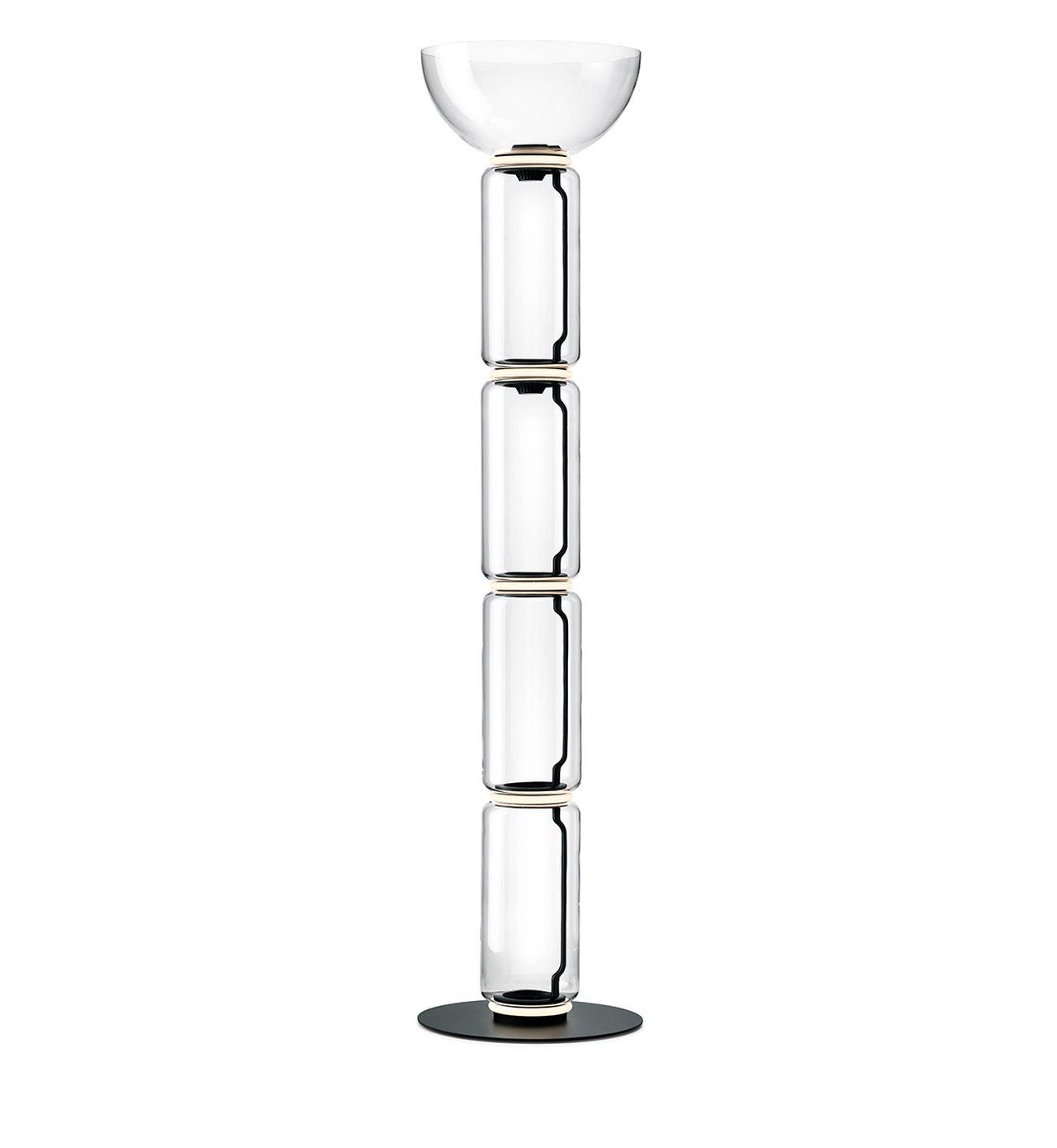 Modern Bamboo Glass Floor Lamp - Elegant Home Decor for Living Room, Bedroom & Office - Soft Ambient Lighting for Relaxation & Reading