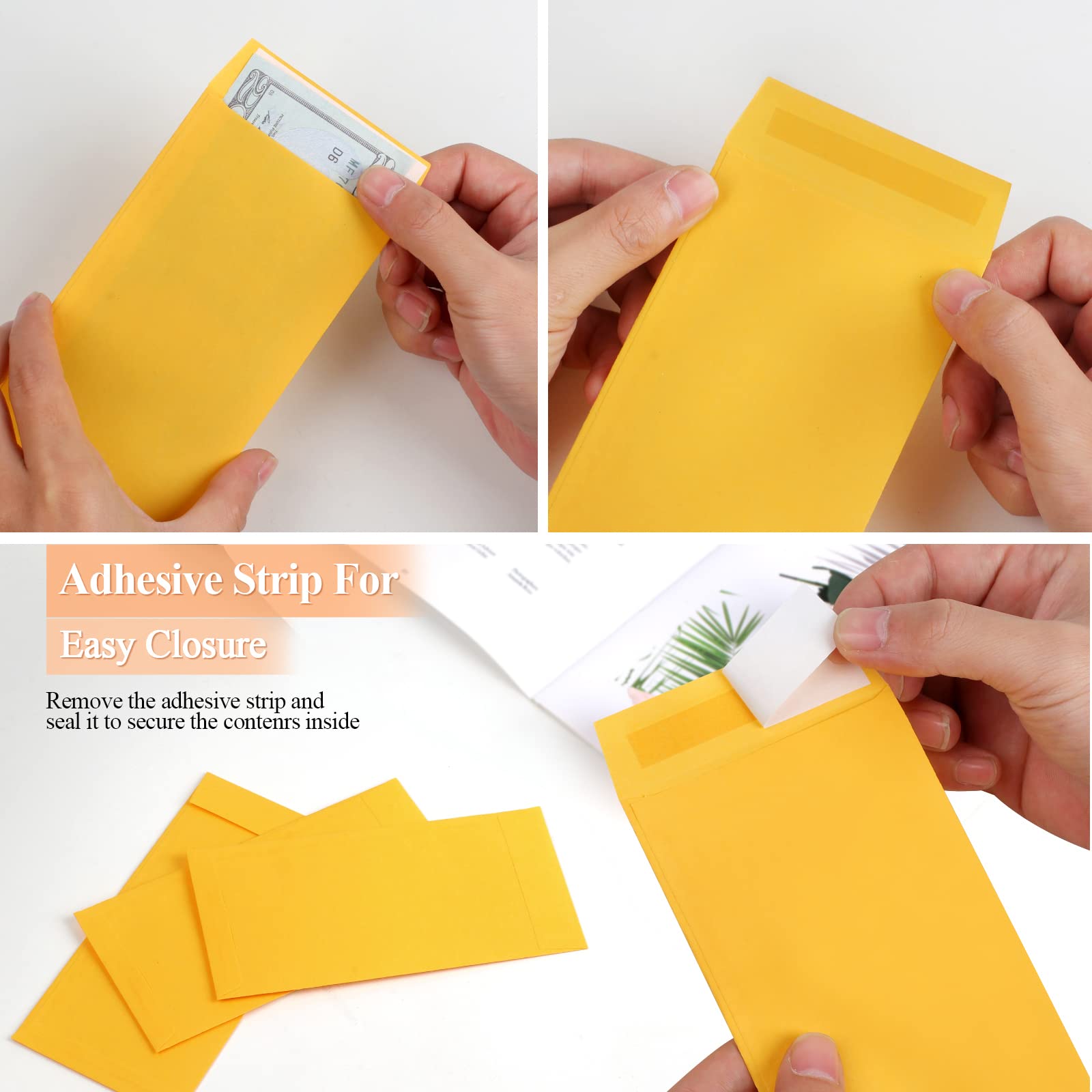 Cash Envelopes for Budgeting - 120 Pack Kraft Paper Money Saving Envelopes (3.2x6.6 Inch) for Cash, Coins, Checks, Gift Cards & Tickets - Perfect for Dave Ramsey Envelope System & Personal Finance Organization