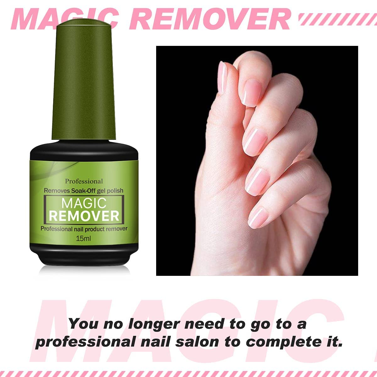 INOG Gel Nail Polish Remover Kit - No Foil Needed, Fast Acting in 3-5 Minutes, No Soaking or Wrapping, Gentle on Nails - 15ml (3-Pack) with 7-in-1 Nail File & Peeler - Perfect for Salon & At-Home Manicures