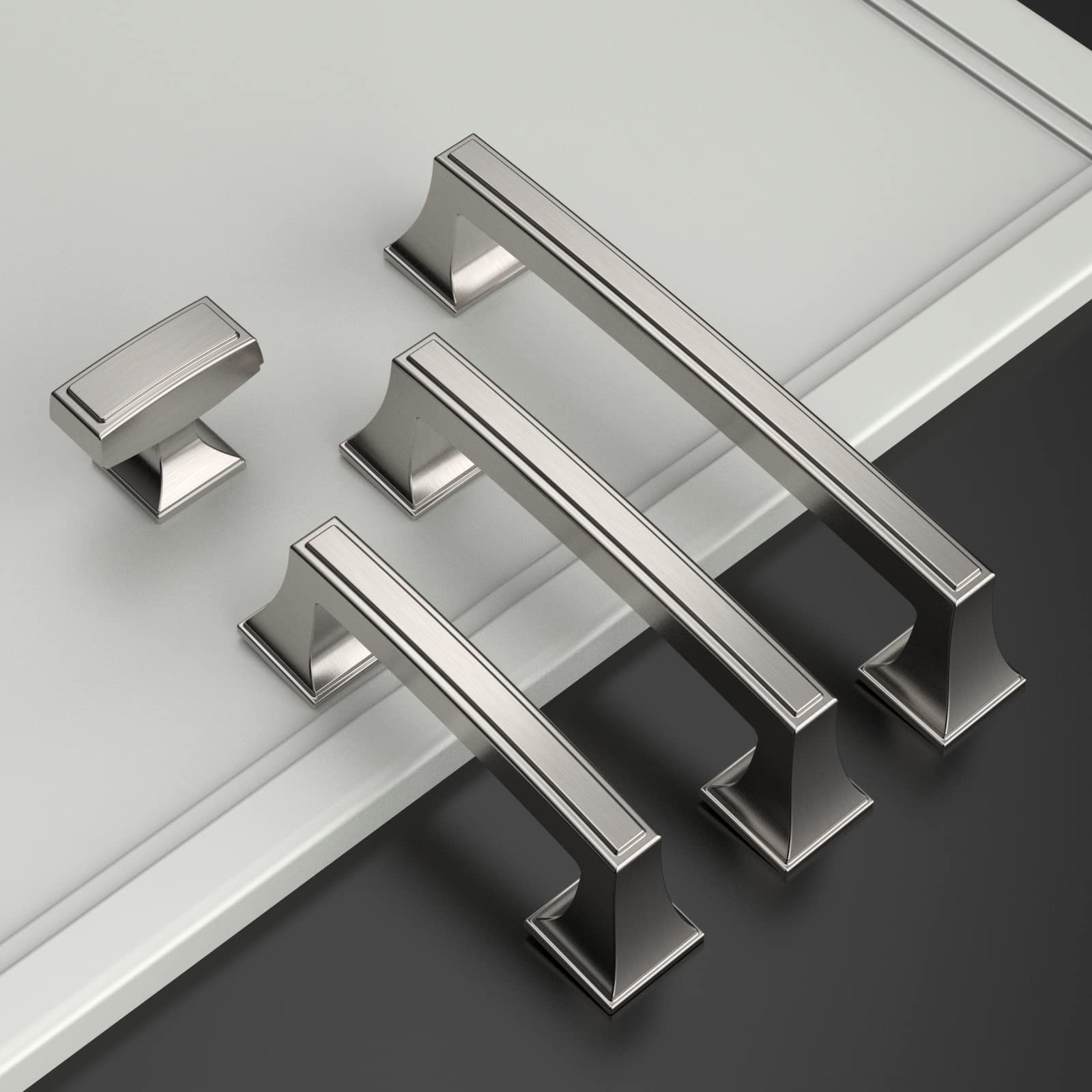 Asidrama 30 Pack 5 Inch (128mm) Brushed Satin Nickel Cabinet Handles - Modern Kitchen & Bathroom Hardware for Drawers, Cupboards, Dressers & Furniture (Easy Installation, Durable Finish)