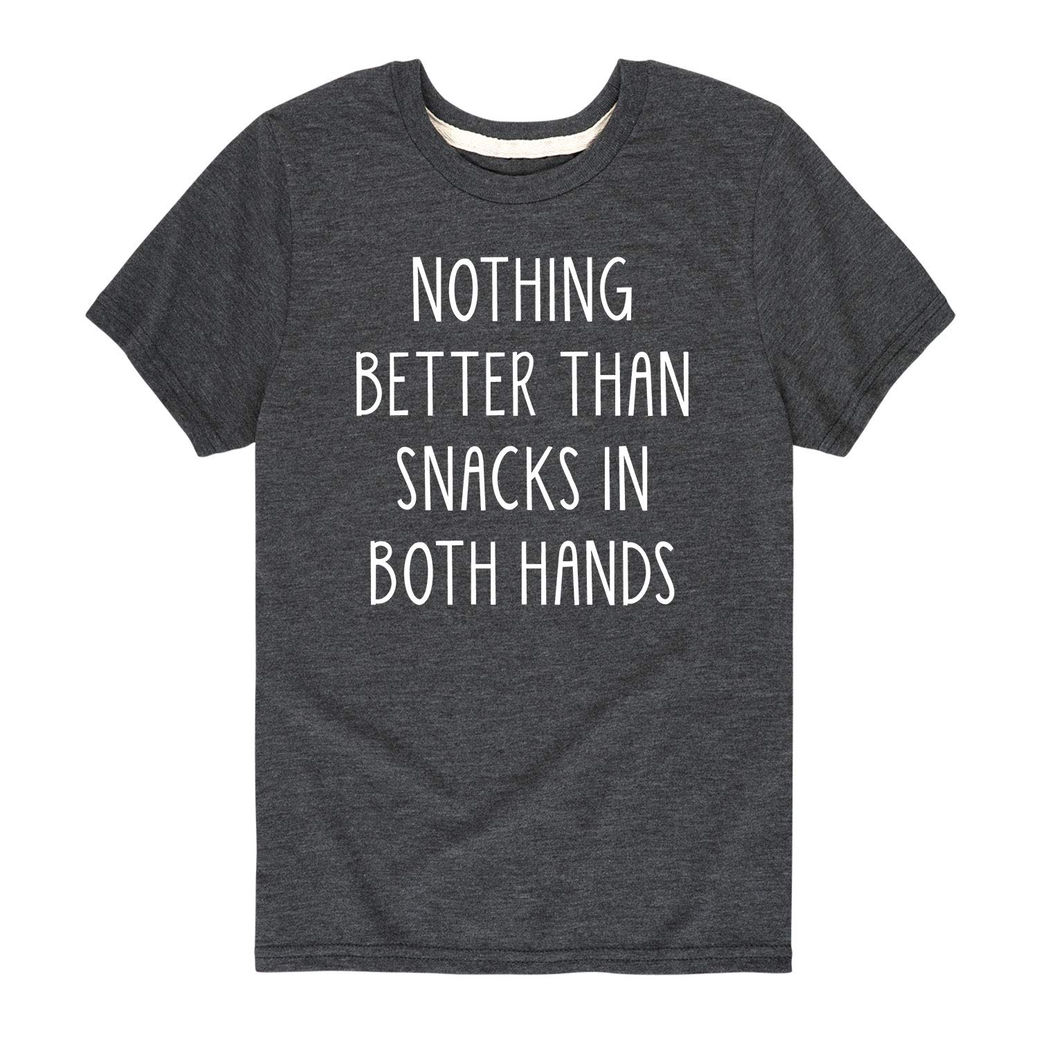 Fun Graphic Toddler & Youth Short Sleeve T-Shirt - Cute 'Nothing Better Than Snacks in Both Hands' Design - Perfect for Playdates, School & Everyday Wear