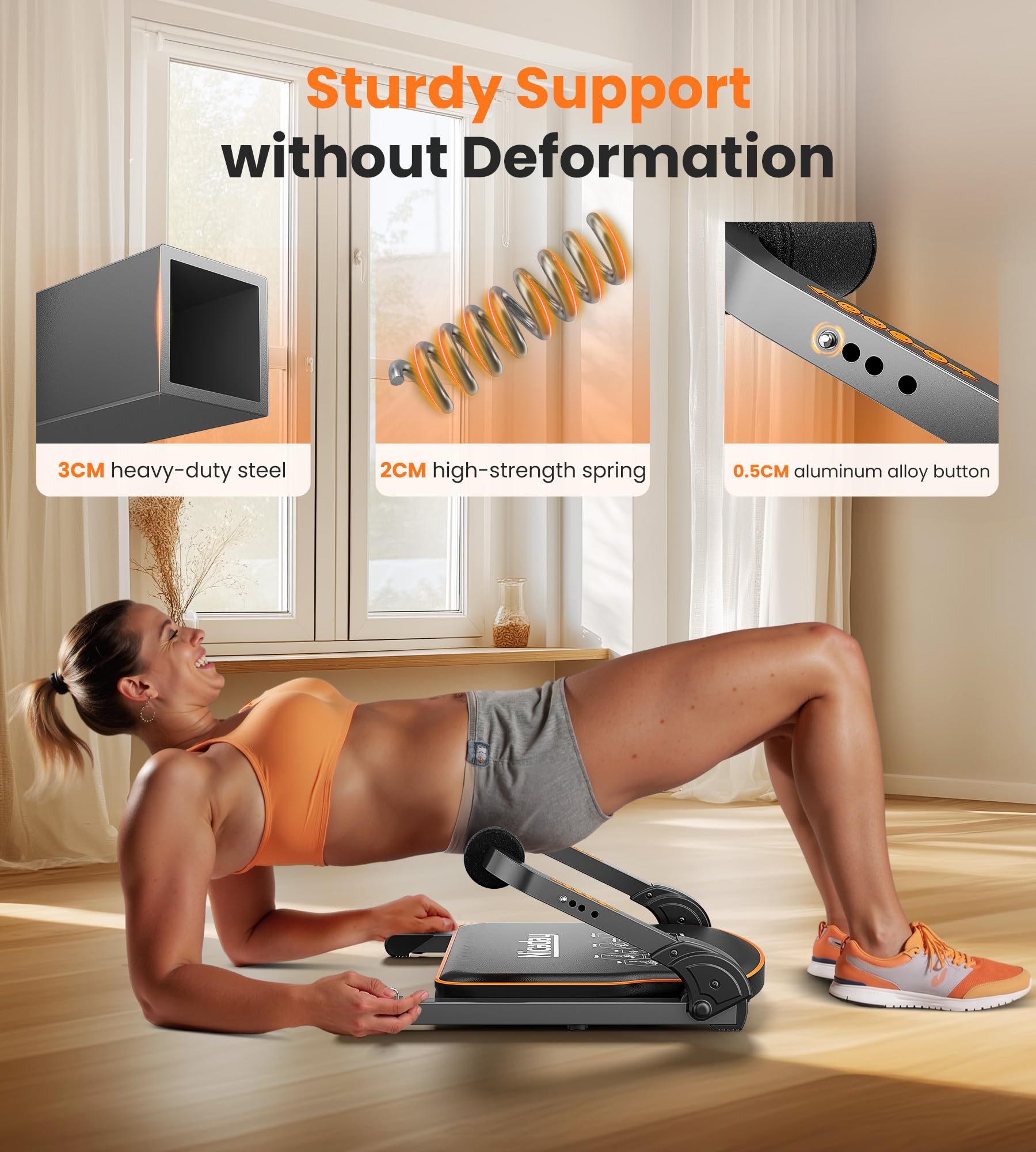 Niceday Ab Workout Equipment - Home Gym Ab Machine for Core Training, Sit Up Bench with Resistance Bands (330 LBS Capacity) - Perfect for Home Workouts & Strength Training