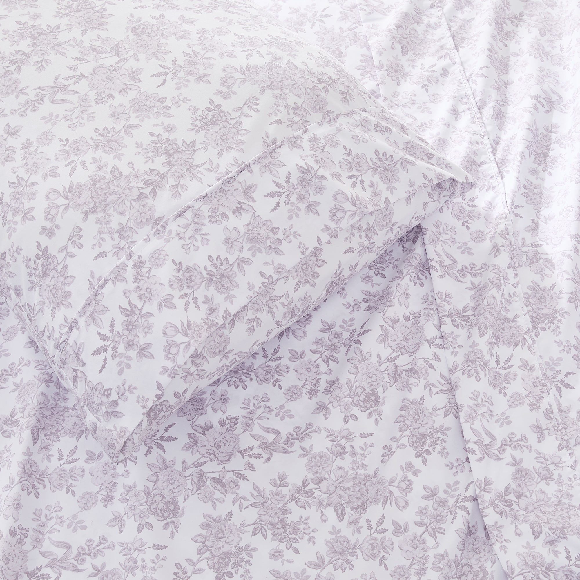 Premium Peony Floral Toile Sheet Set - 100% Cotton Luxury Bedding for Master Bedroom & Guest Room - Soft Breathable Sheets for All Seasons